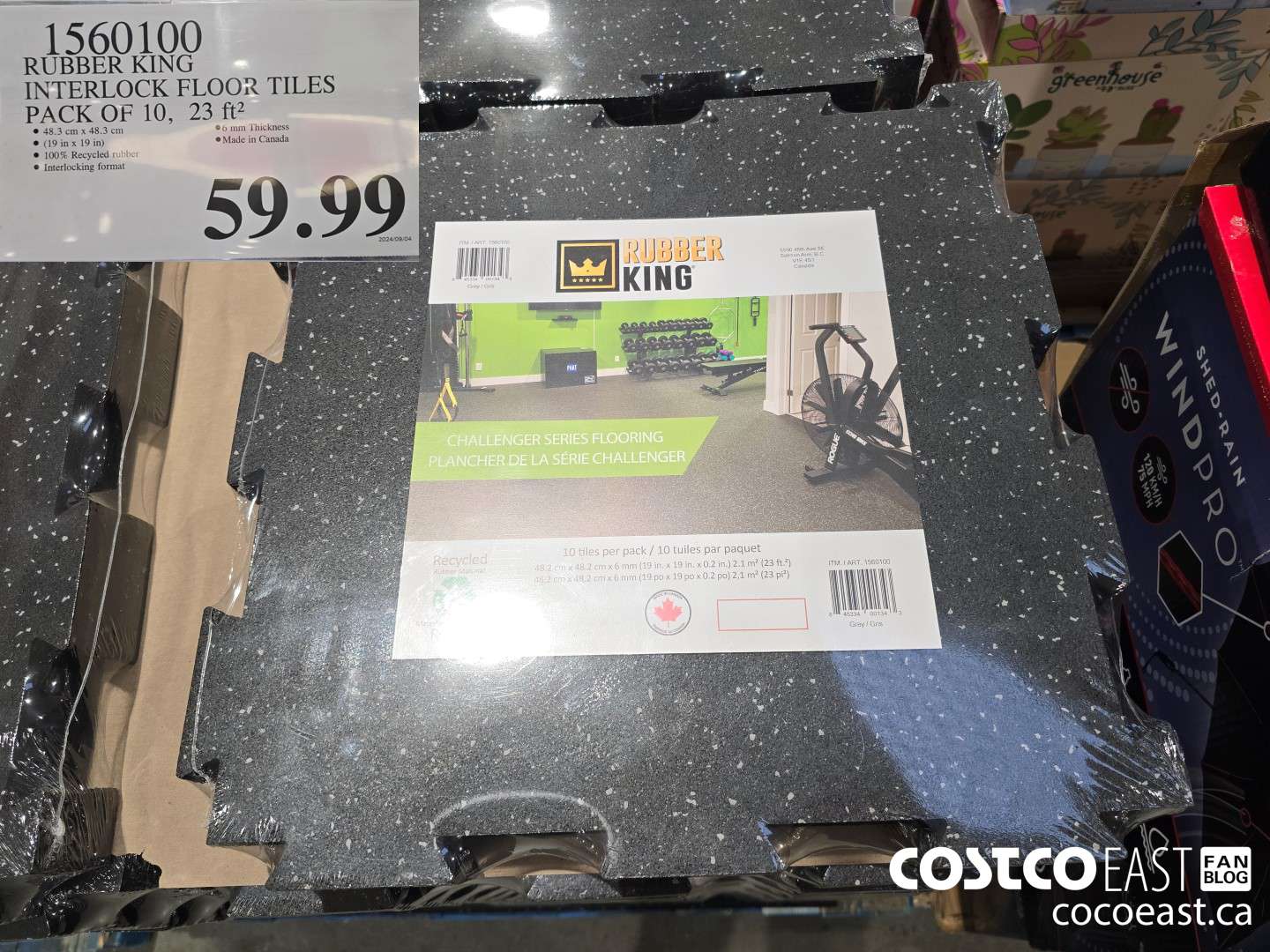 1560100 RUBBER KING INTERLOCK FLOOR TILES PACK OF 10, 23 ft2 $59.99