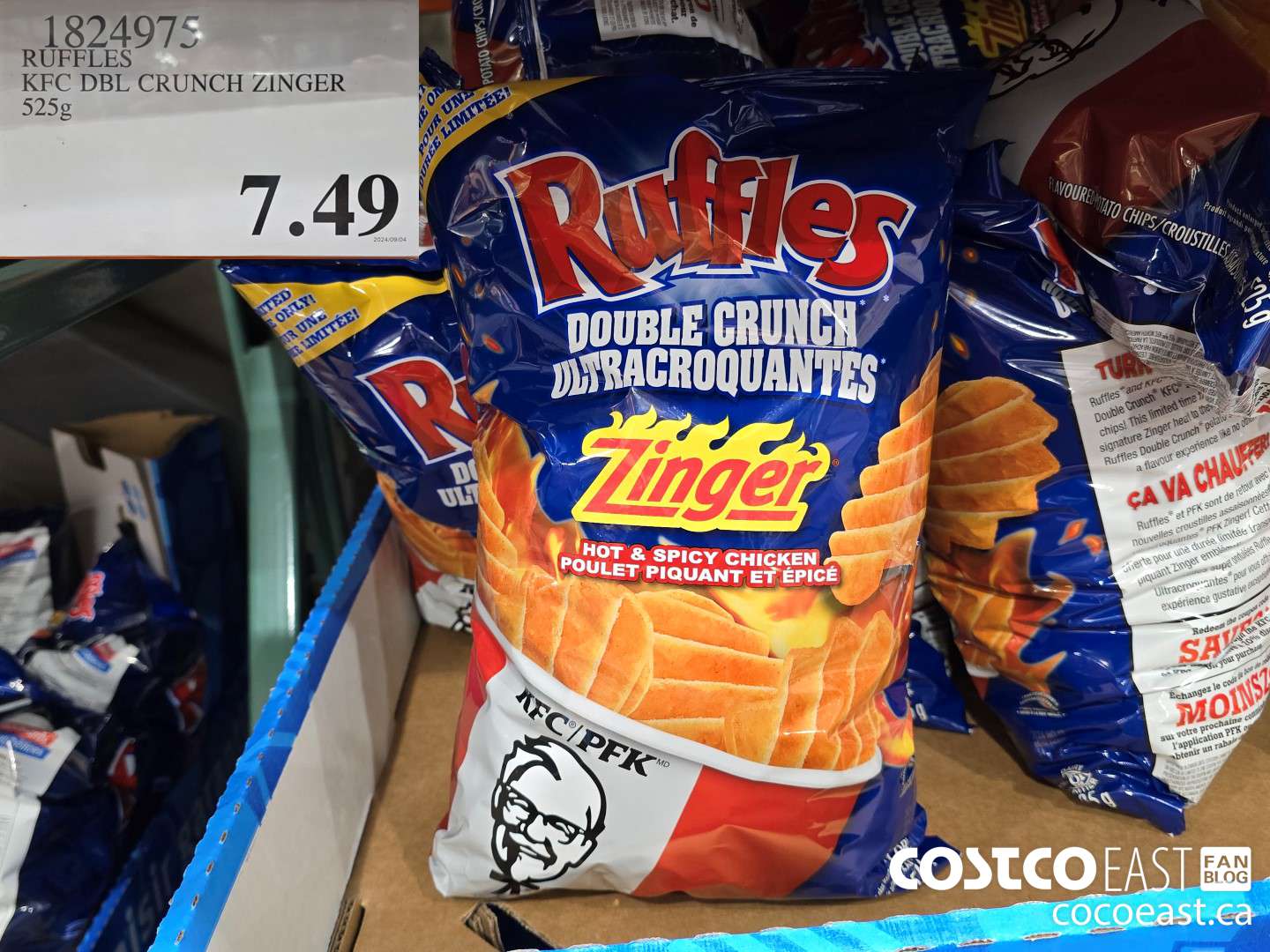 1824975 RUFFLES KFC DBL CRUNCH ZINGER 525 G $7.49