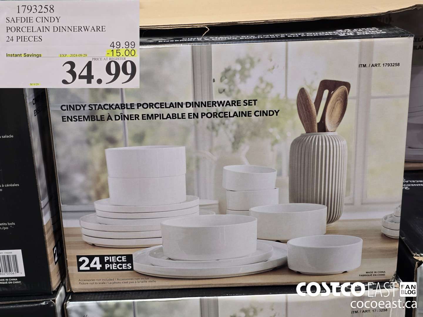 1793258 SAFDE CINDY PORCELAIN DINNERWARE 24 PIECES  ($15.00 INSTANT SAVINGS EXPIRES ON 2024-09-29) $34.99