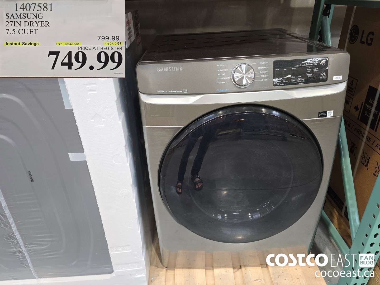 1407581 SAMSUNG 27IN DRYER 7.5 CUFT ($50.00 INSTANT SAVINGS EXPIRES ON 2024-10-02) $749.99