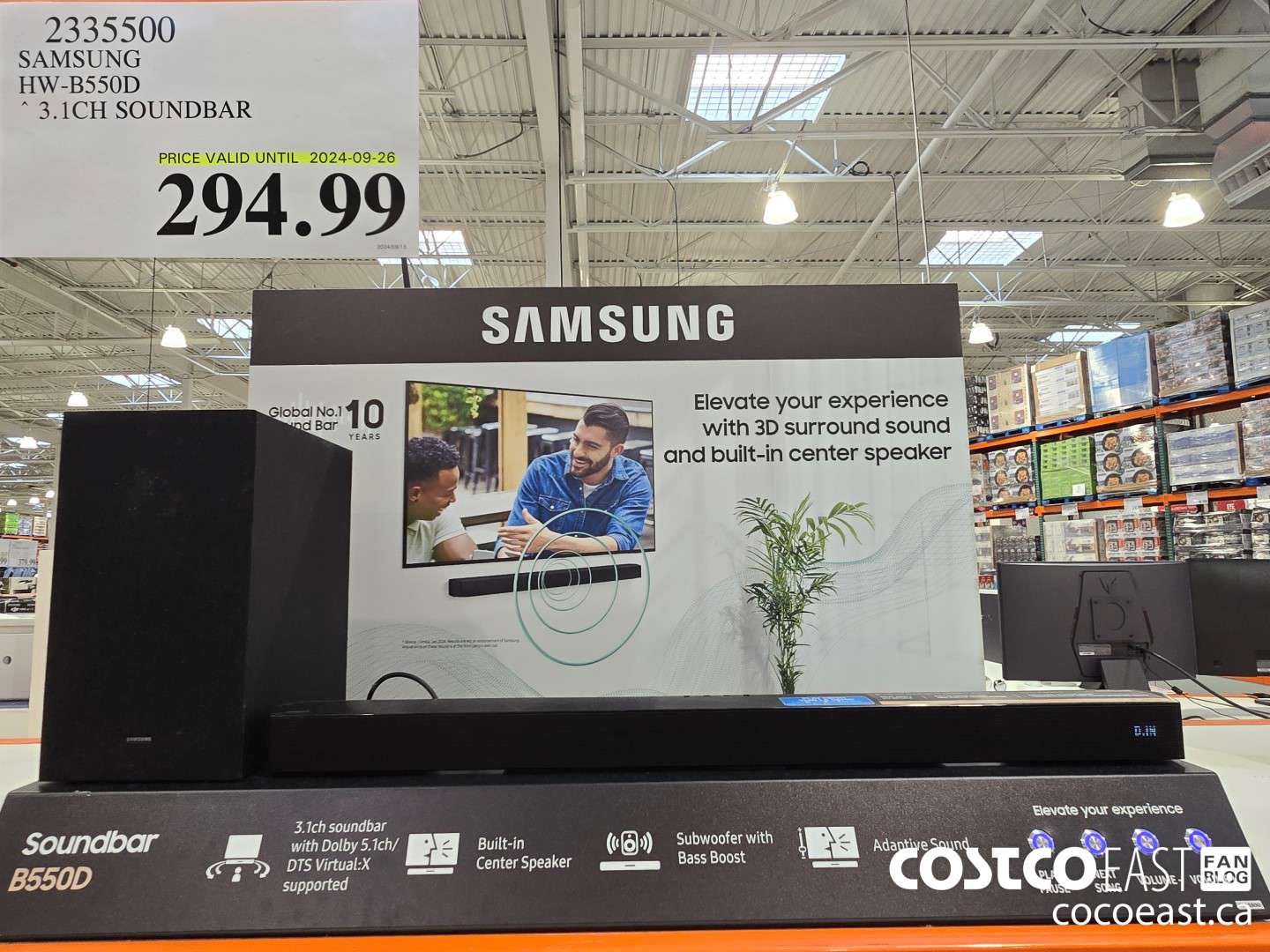 2335500 SAMSUNG HW-B550D SOUNDBAR 3.1 CH $294.99