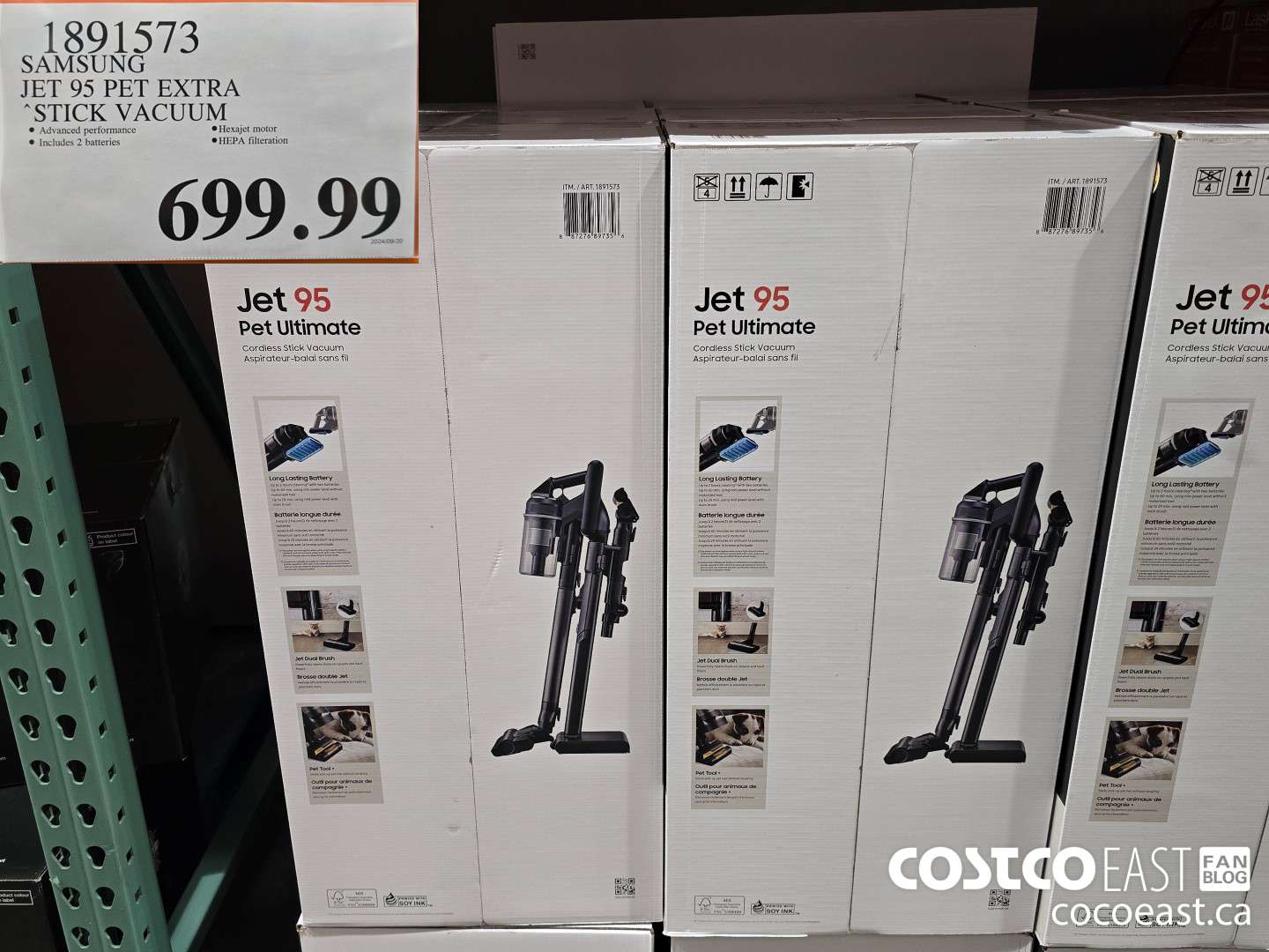 1891573 SAMSUNG JET 95 PET EXTRA STICK VACUUM $699.99
