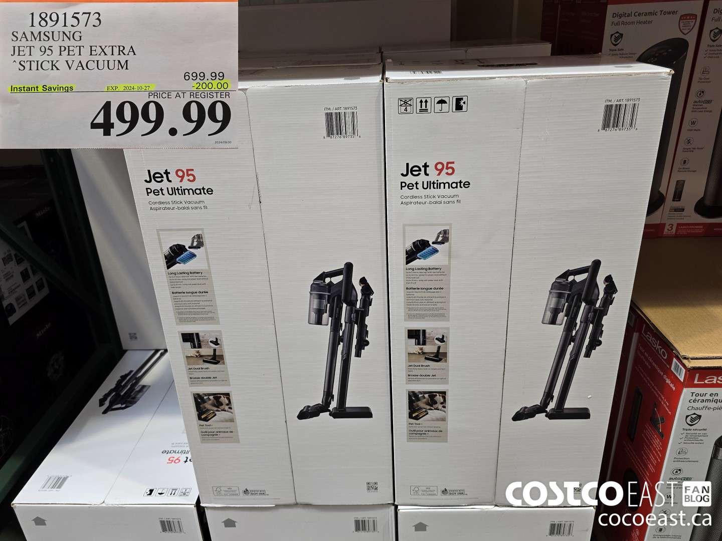 1891576 SAMSUNG JET 95 PET EXTRA “STICK VACUUM ($200.00 INSTANT SAVINGS EXPIRES ON 2024-10-27) $499.99