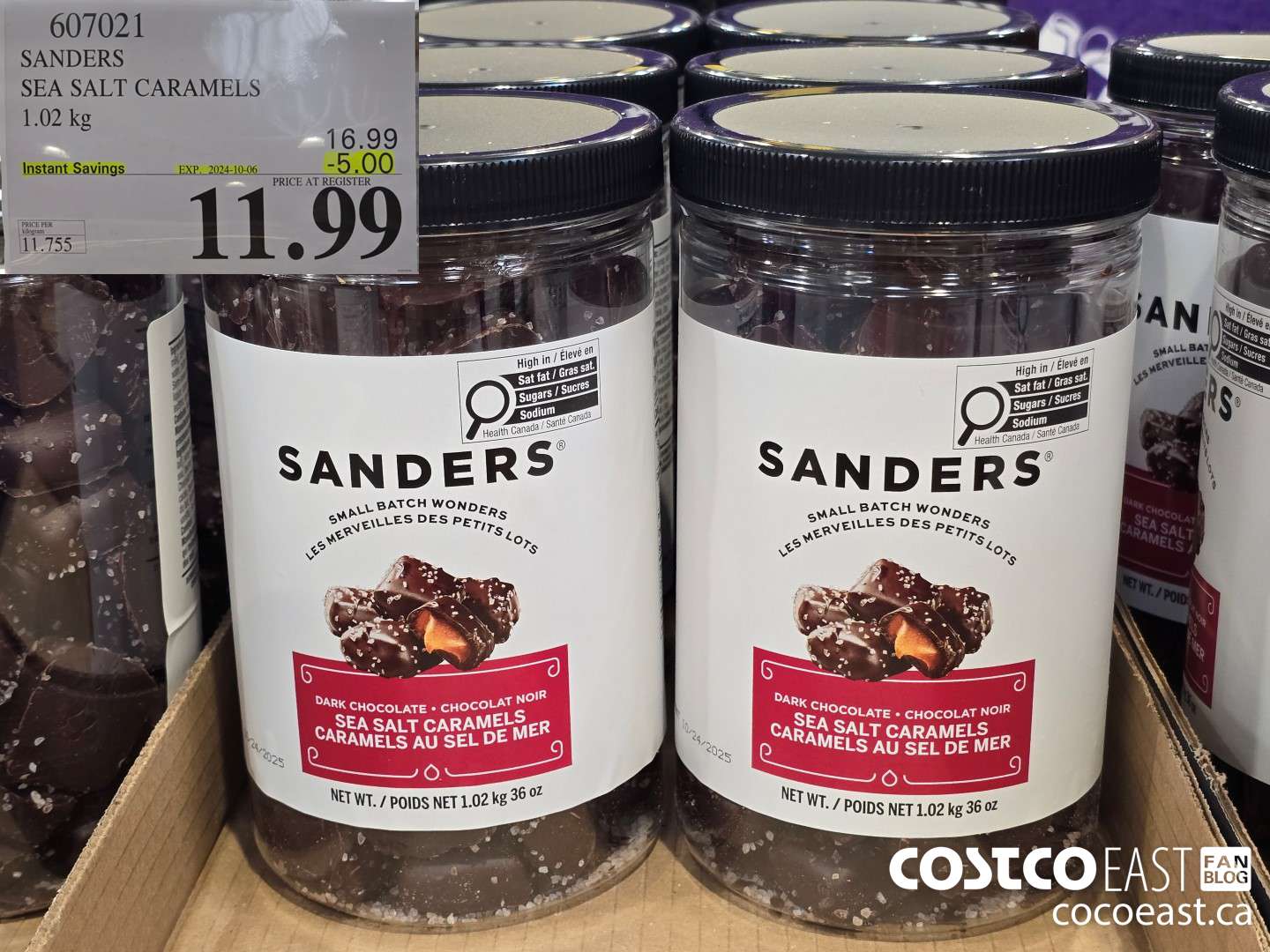 607021 SANDERS SEA SALT CARAMEL TUB 1.02KG ($5.00 INSTANT SAVINGS EXPIRES ON 2024-10-06) $11.99