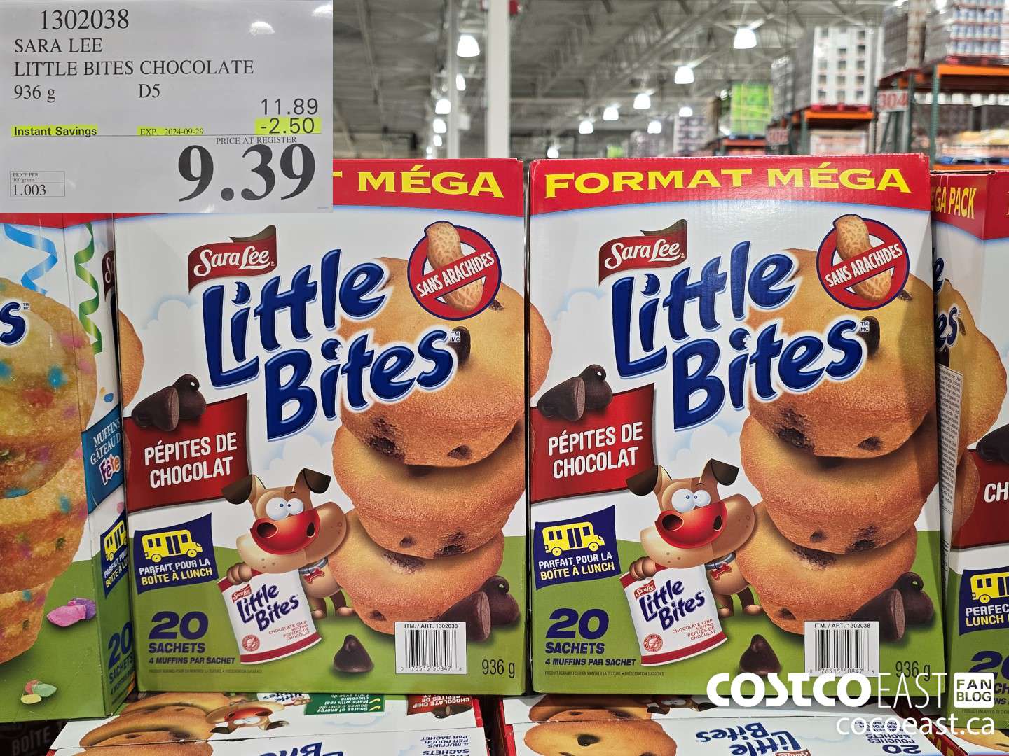 1302038 SARA LEE LITTLE BITES CHOCOLATE 936 g ($2.50 INSTANT SAVINGS EXPIRES ON 2024-09-29) $9.39