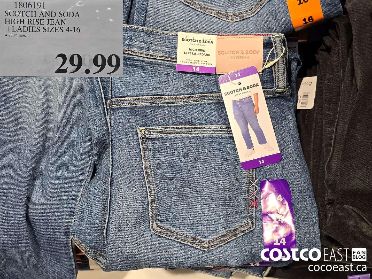 1806191 SCOTCH AND SODA HIGH RISE JEAN +LADIES SIZES 4-16 $29.99