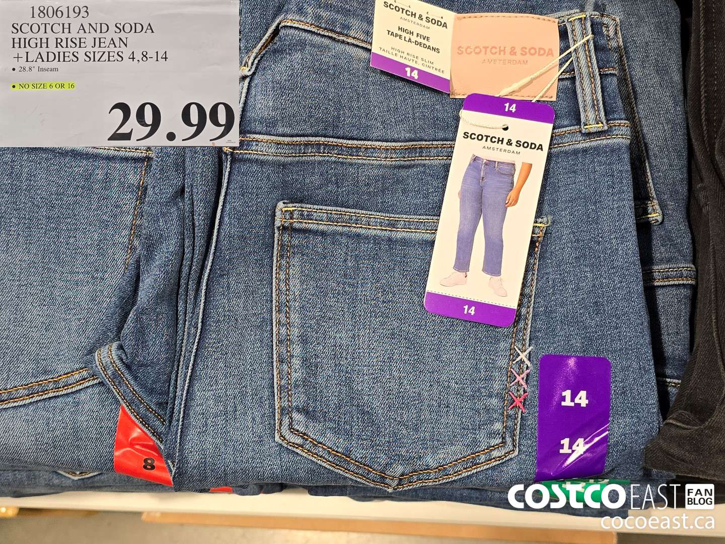 1806193 SCOTCH AND SODA HIGH RISE JEAN +LADIES SIZES 4,8-14 $29.99