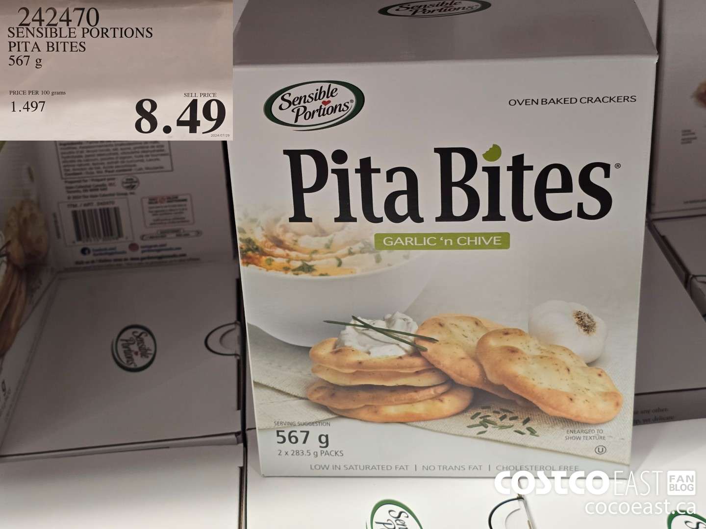 242470 SENSIBLE PORTIONS PITA BITES 567 g $8.49