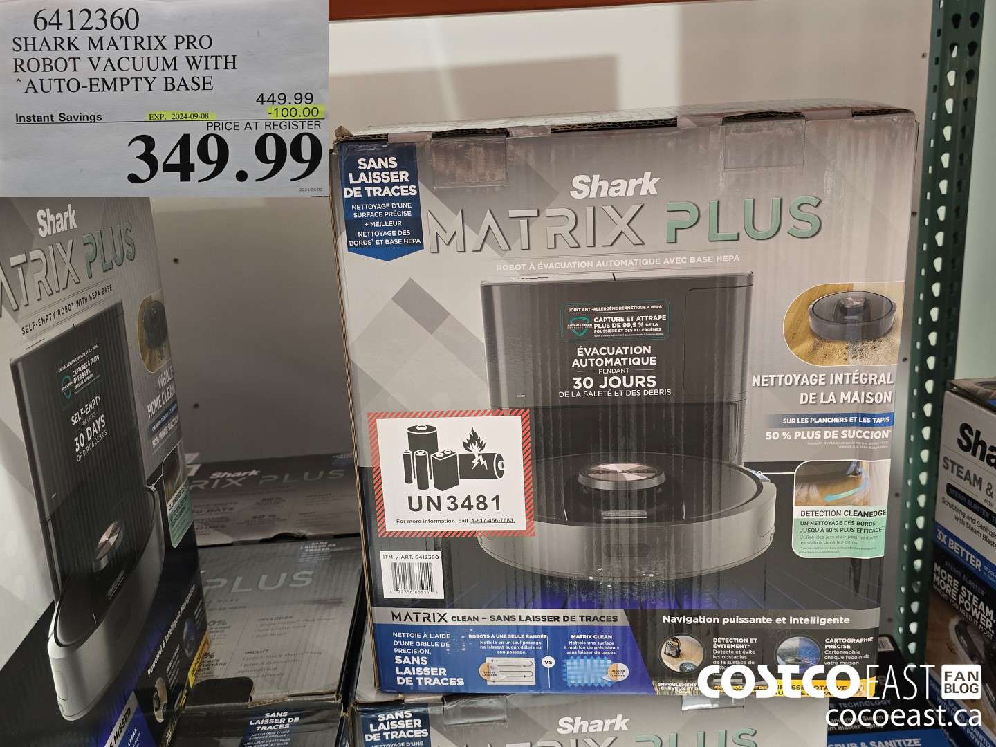 6412360 SHARK MATRIX PRO ROBOT VACUUM WITH AUTO-EMPTY BASE ($100.00 INSTANT SAVINGS EXPIRES ON 2024-09-08) $349.99