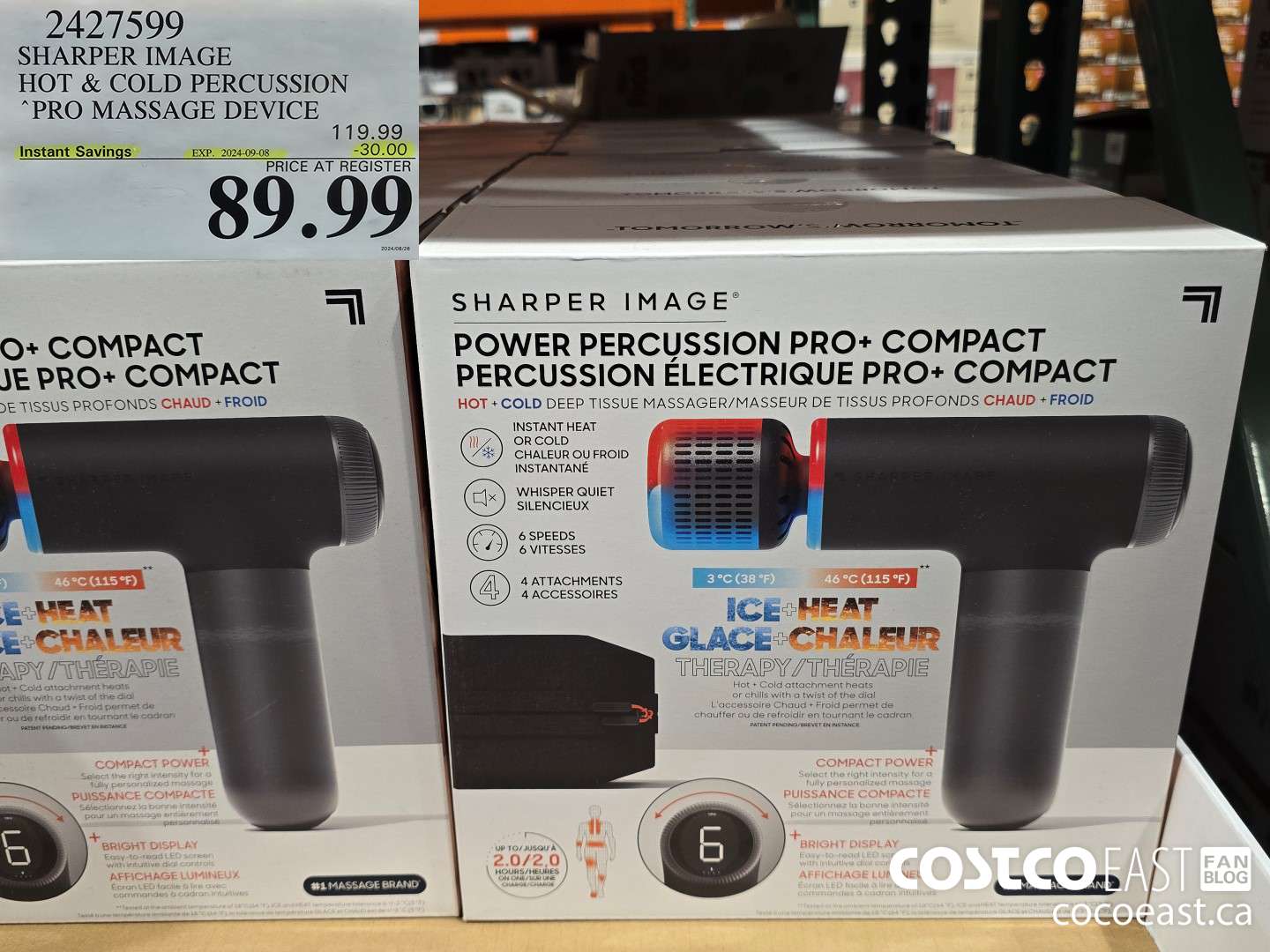 2427599 SHARPER IMAGE HOT & COLD PERCUSSION PRO MASSAGE DEVICE ($30.00 INSTANT SAVINGS EXPIRES ON 2024-09-08) $89.99