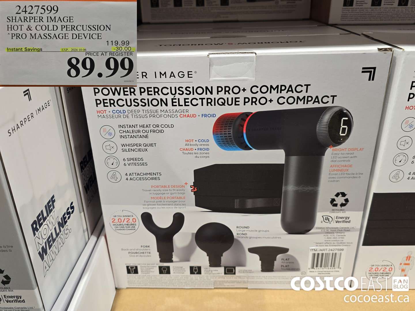 2427599 SHARPER IMAGE HOT & COLD PERCUSSION PRO MASSAGE DEVICE ($30.00 INSTANT SAVINGS EXPIRES ON 2024-10-06) $89.99