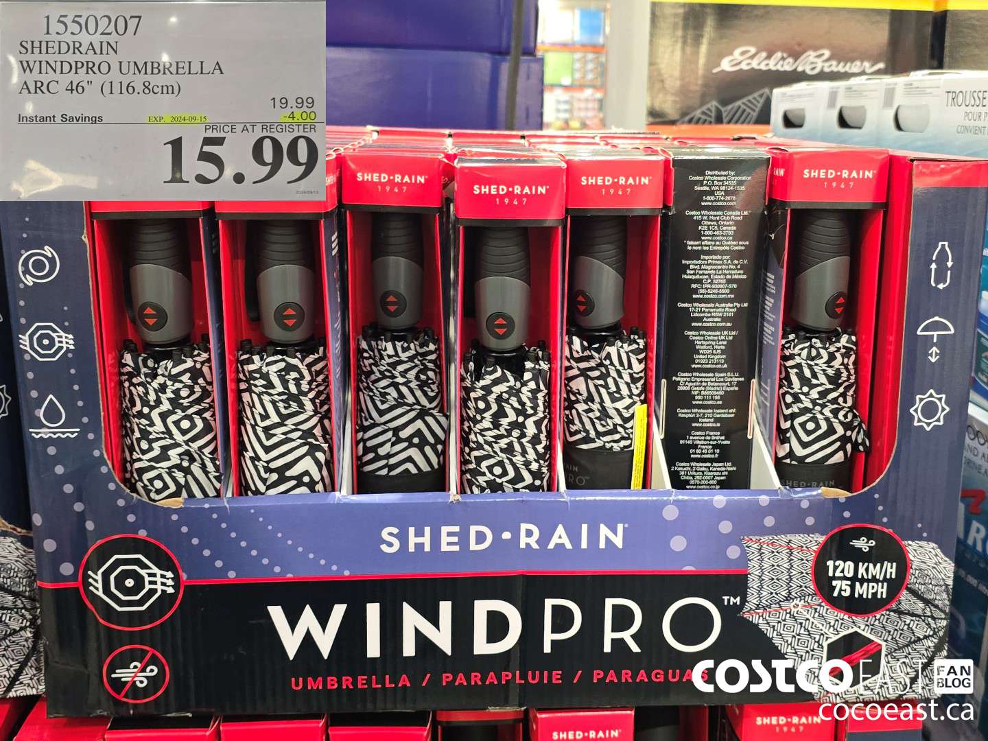 1550207 SHEDRAIN WINDPRO UMBRELLA ARC 46