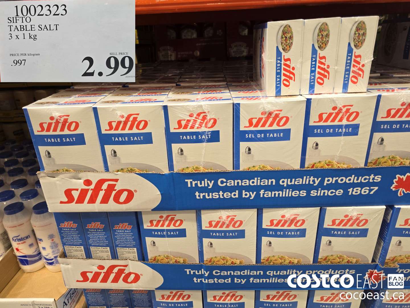1002323 SIFTO TABLE SALT 3 x 1kg $2.99