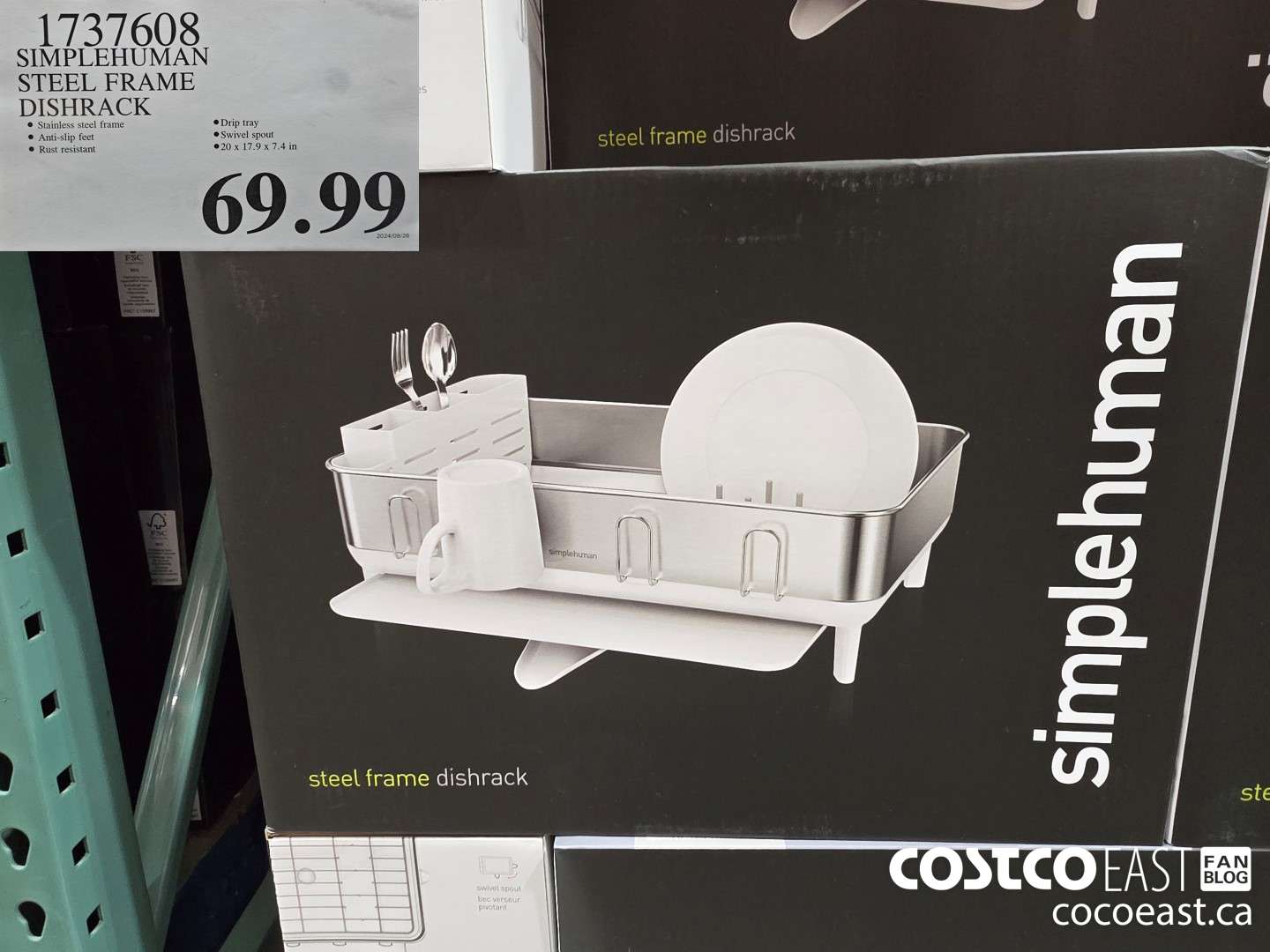 1737608 SIMPLEHUMAN STEEL FRAME DISHRACK $69.99