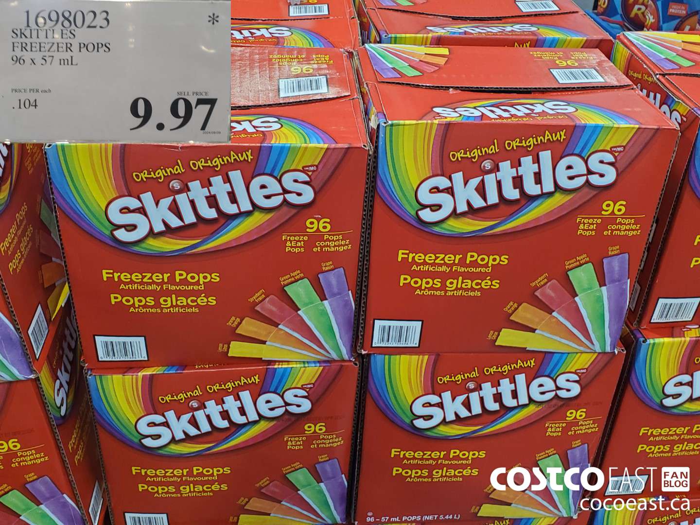 1698023 SKITTLES FREEZER POPS 96 x 57 mL $9.97