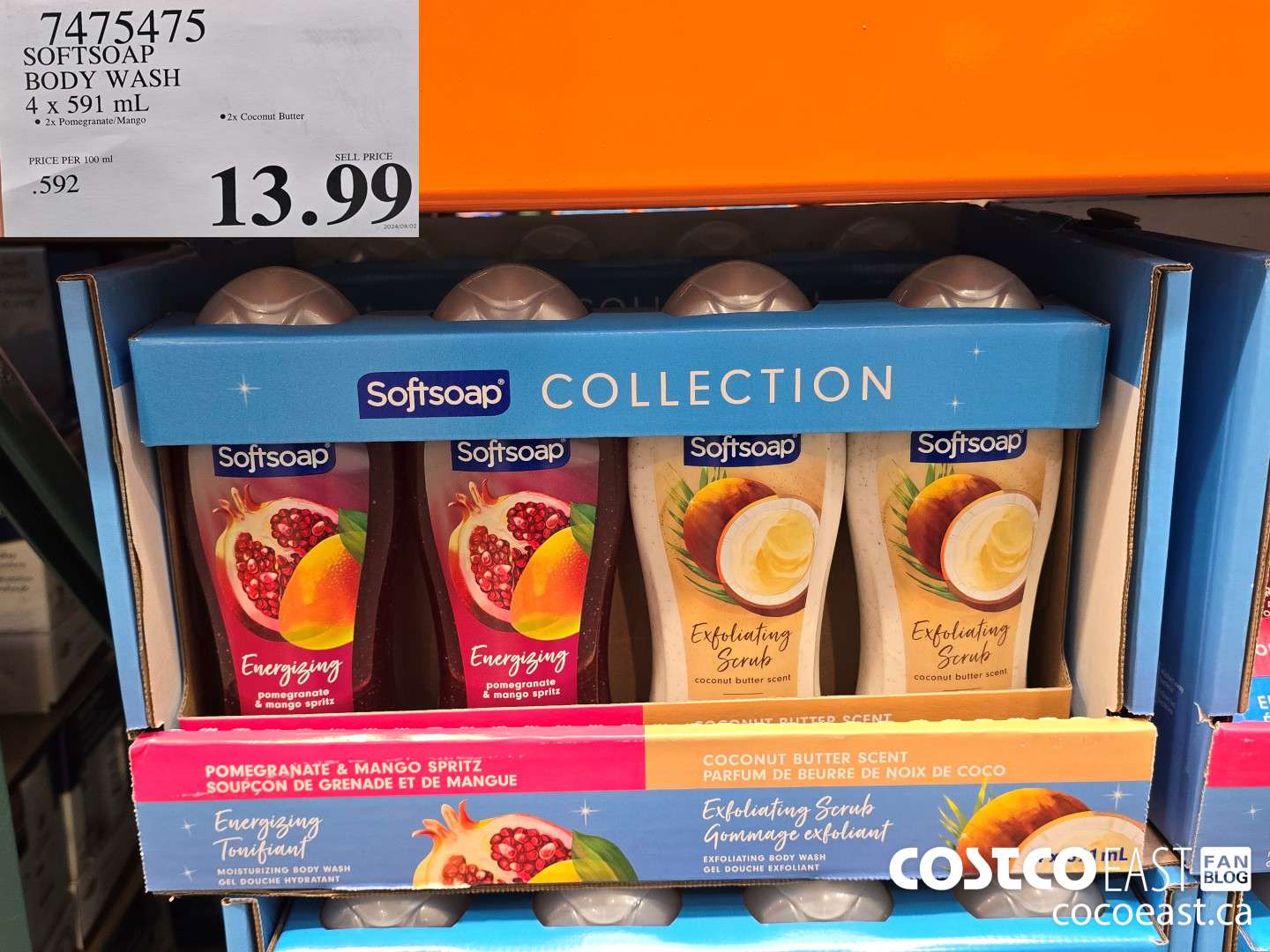 7475475 SOFTSOAP BODY WASH 4 x 591 mL $13.99