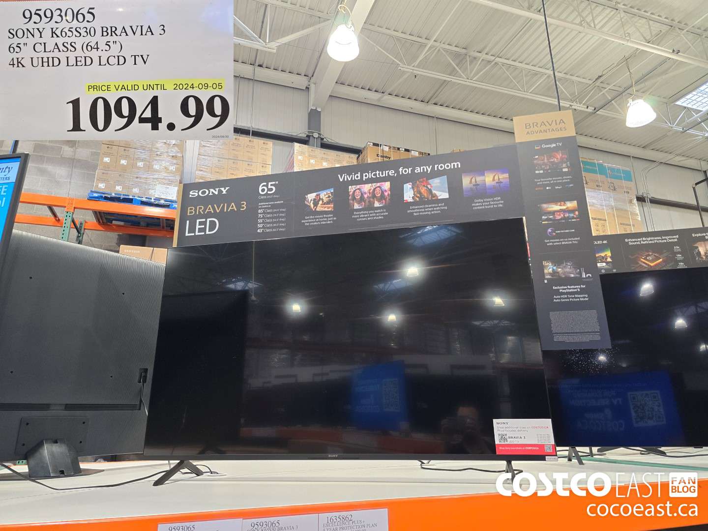 9593065 SONY K65S30 BRAVIA 3 65