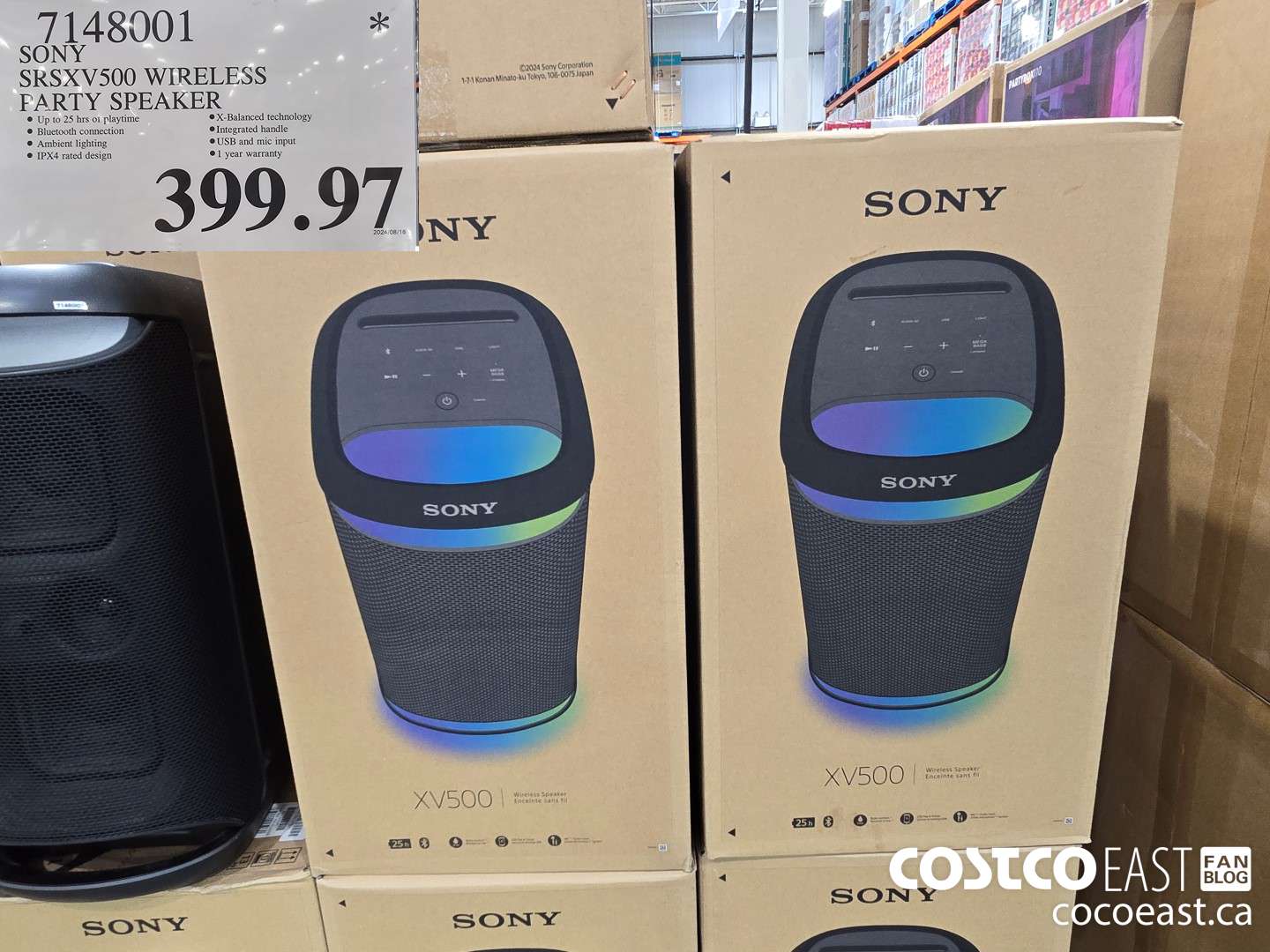 7148001 SONY SRSXV500 WIRELESS PARTY SPEAKER $399.97