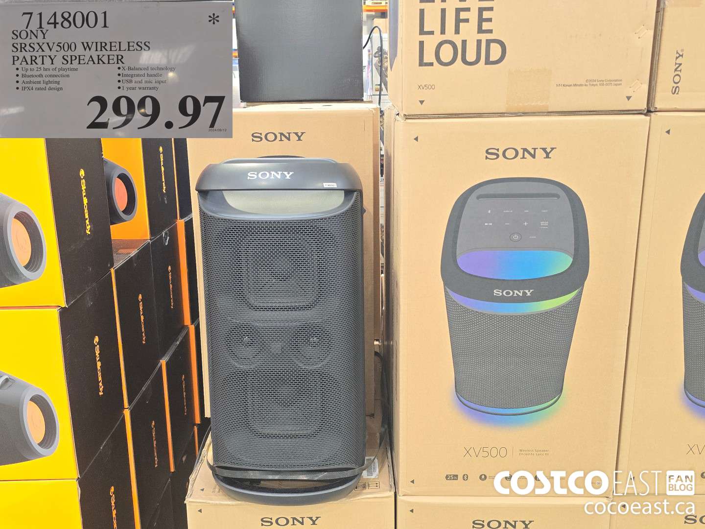 7148001 SONY SRSXV500 WIRELESS PARTY SPEAKER $299.97
