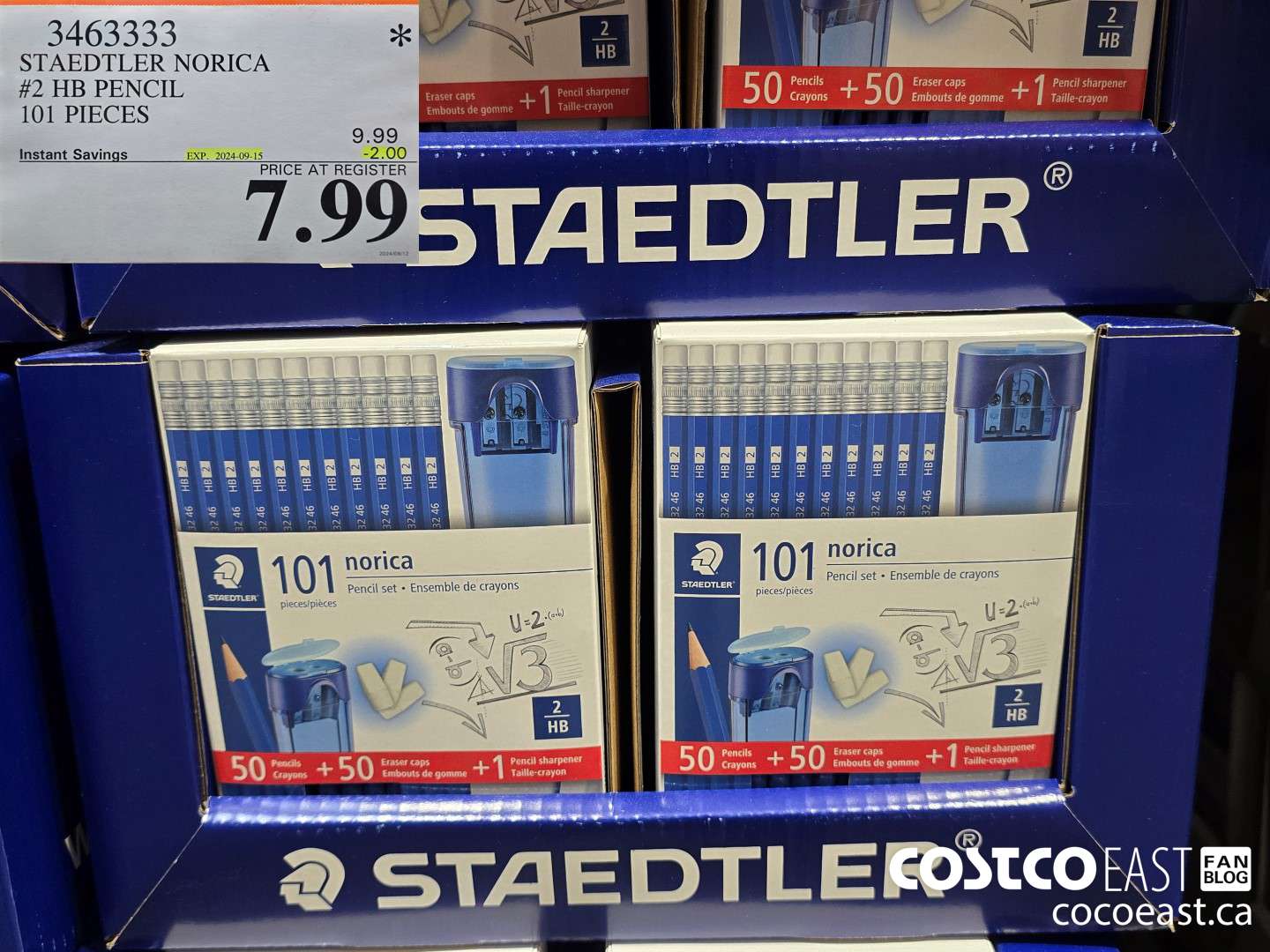 3463333 STAEDTLER/NORICA # 2 HB PENCILS 101 PIECES ($2.00 INSTANT SAVINGS EXPIRES ON 2024-09-15) $7.99