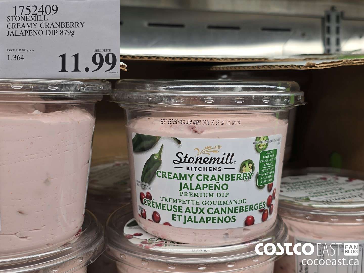 1752409 STONEMILL CREAMY CRANBERRY JALAPENO DIP 879 G $11.99