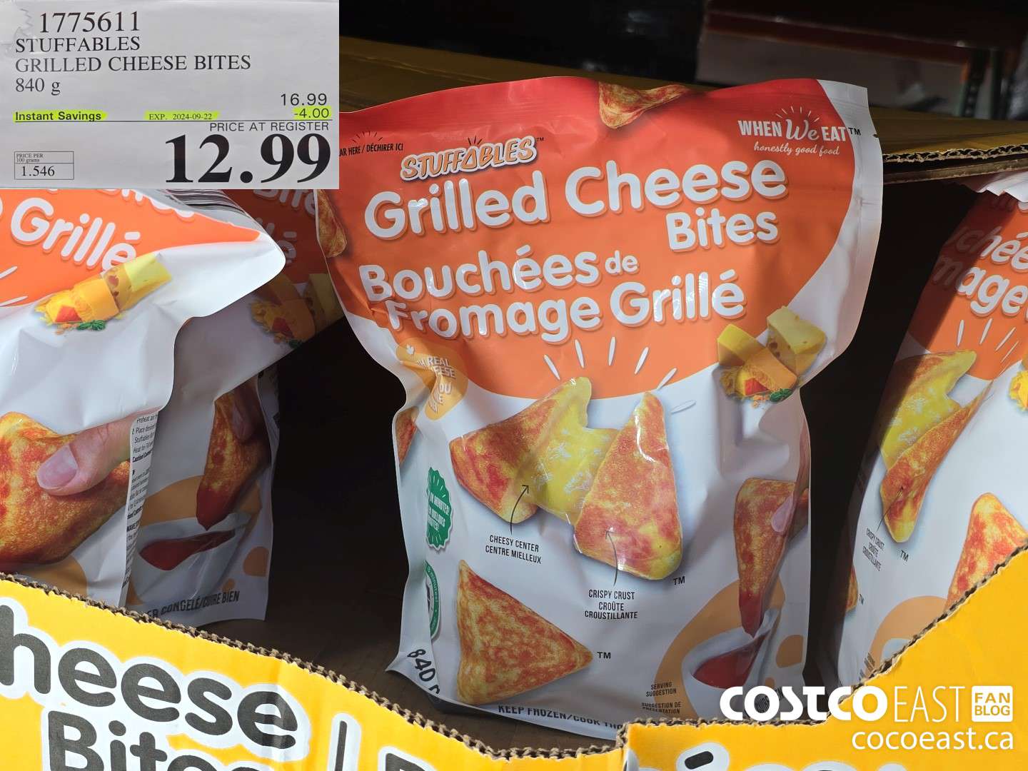 1775611 STUFFABLES GRILLED CHEESE BITES 840 g ($4.00 INSTANT SAVINGS EXPIRES ON 2024-09-22) $12.99