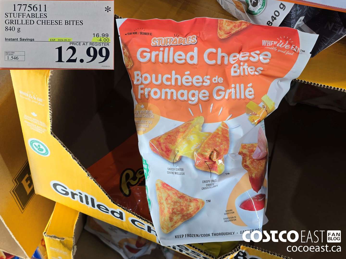 1775611 STUFFABLES GRILLED CHEESE BITES 840 g ($4.00 INSTANT SAVINGS EXPIRES ON 2024-09-22) $12.99