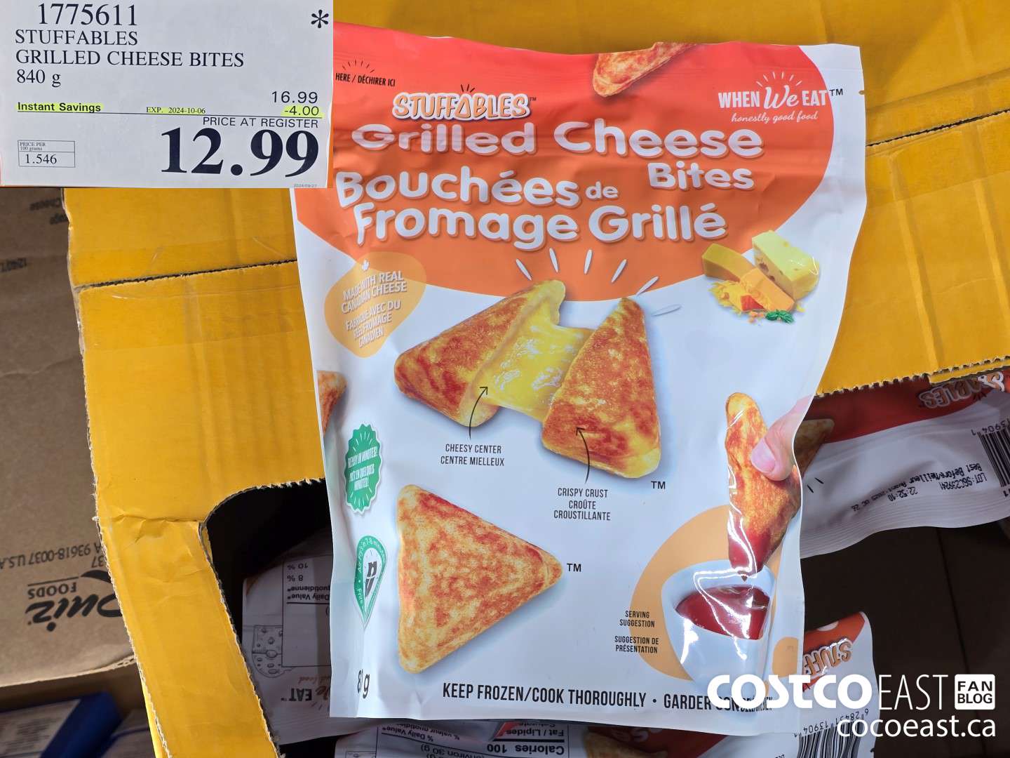 1775611 STUFFABLES GRILLED CHEESE BITES 840 g ($4.00 INSTANT SAVINGS EXPIRES ON 2024-10-06) $12.99