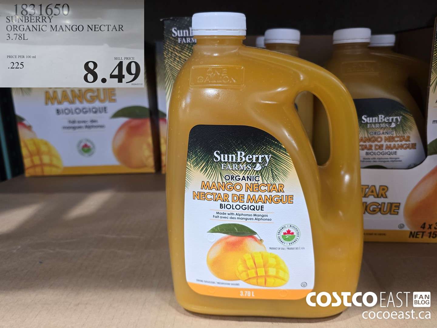 1831650 SUNBERRY MANGO NECTAR 3.78L $8.49