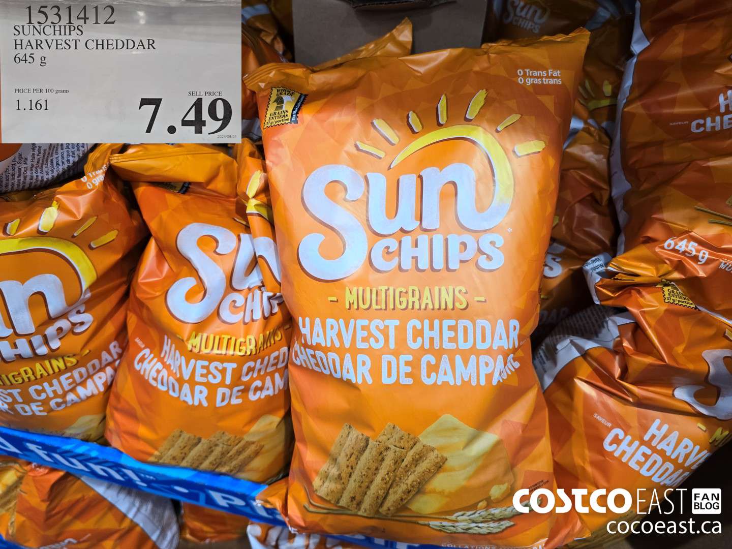 1531412 SUNCHIPS HARVEST CHEDDAR 645 g $7.49