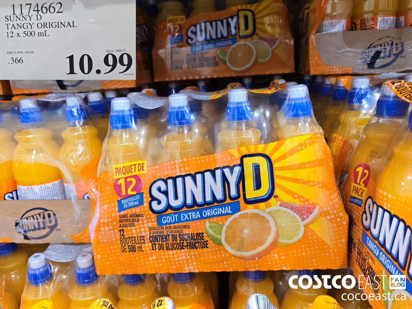 1174662 SUNNY D TANGY ORIGINAL 12 X 500 ML $10.99