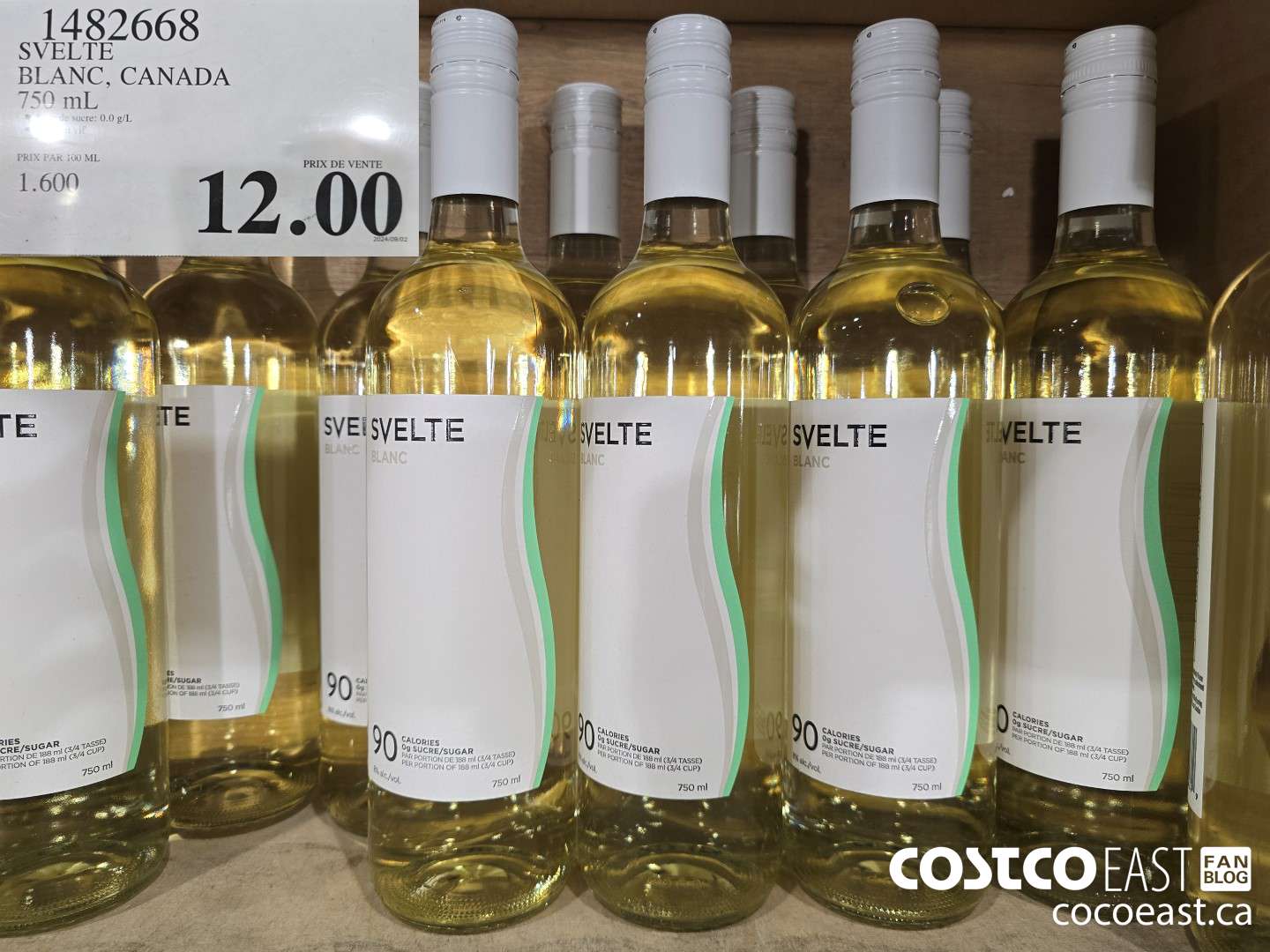 1482668 SVELTE BLANC, CANADA 750 ML $12.00