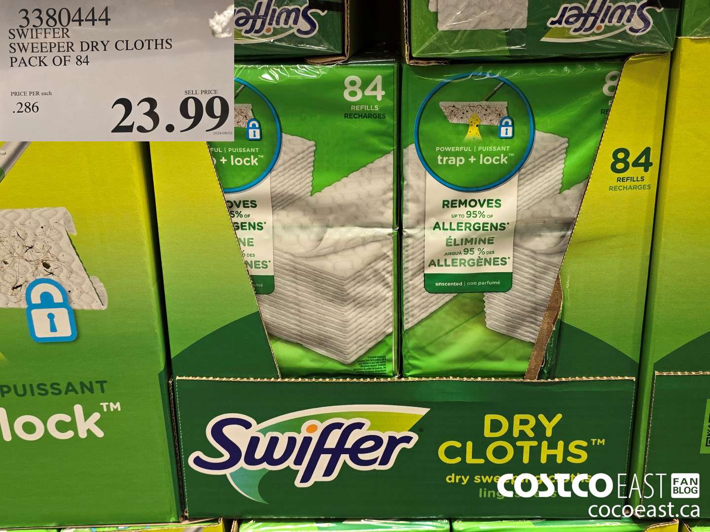 3380444 SWIFFER SWEEPER DRY CLOTHS PACK OF 84 $23.99