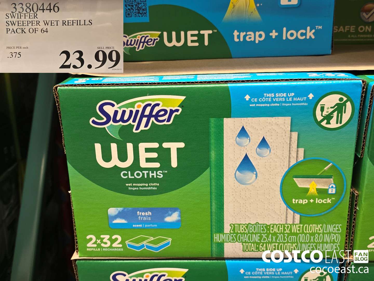 3380446 SWIFFER SWEEPER WET REFILLS PACK OF 64 $23.99