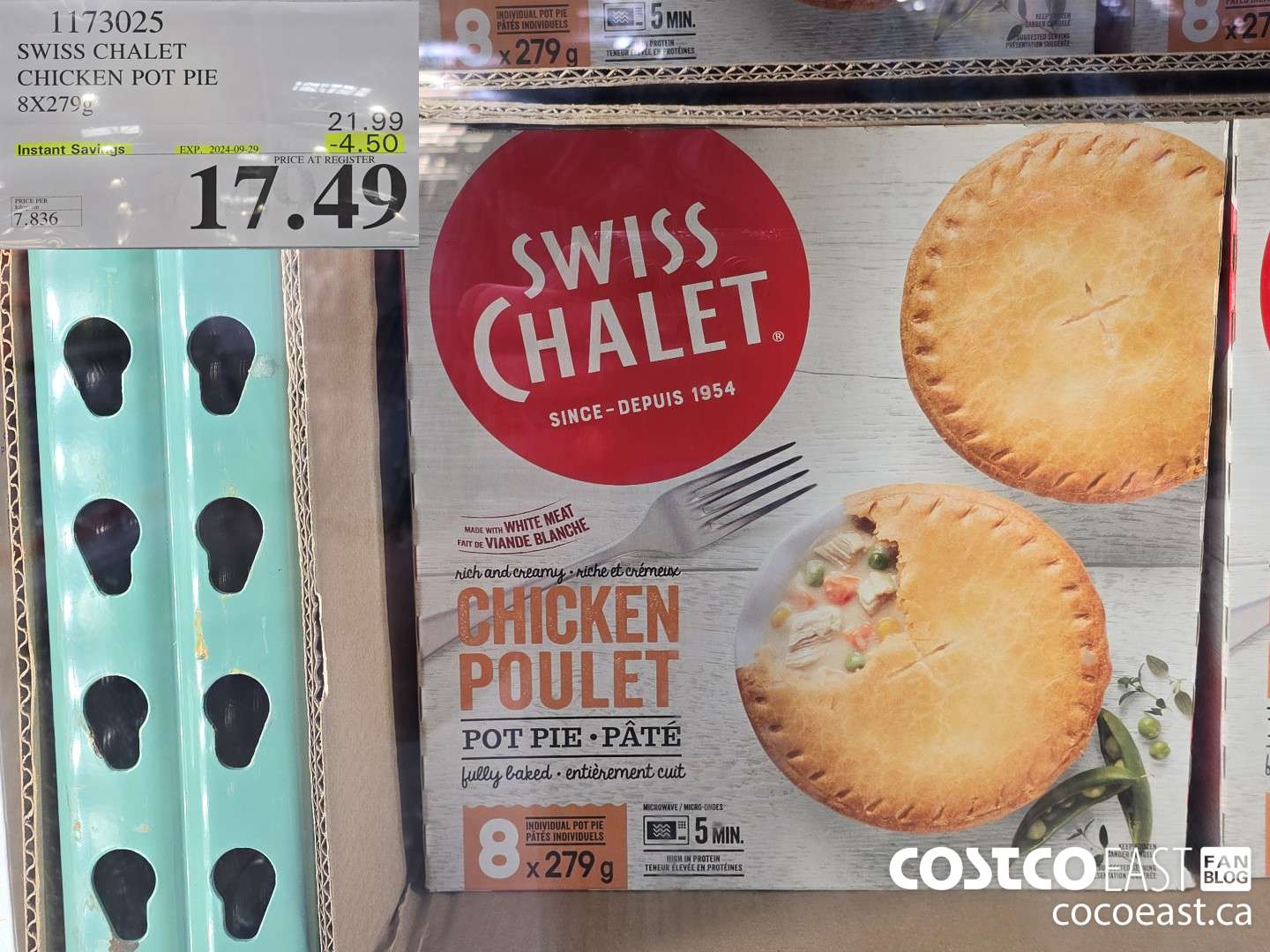 1173025 SWISS CHALET CHICKEN POT PIE 8 X 279G ($4.50 INSTANT SAVINGS EXPIRES ON 2024-09-29) $17.49
