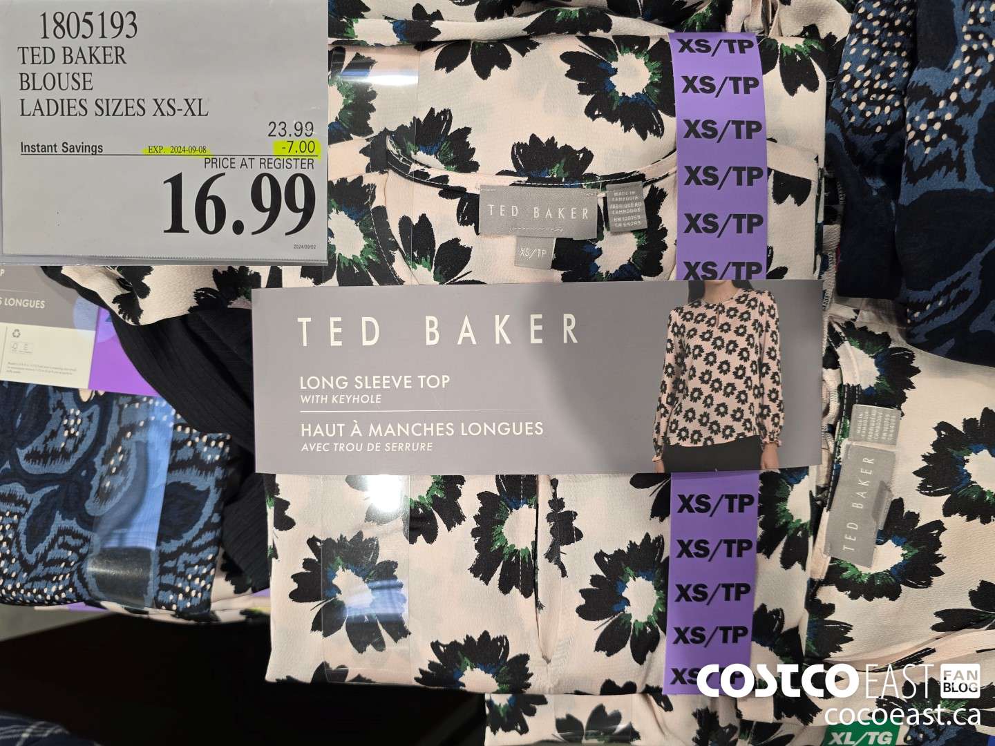 1805193 TED BAKER BLOUSE LADIES SIZES XS-XL ($7.00 INSTANT SAVINGS EXPIRES ON 2024-09-08) $16.99