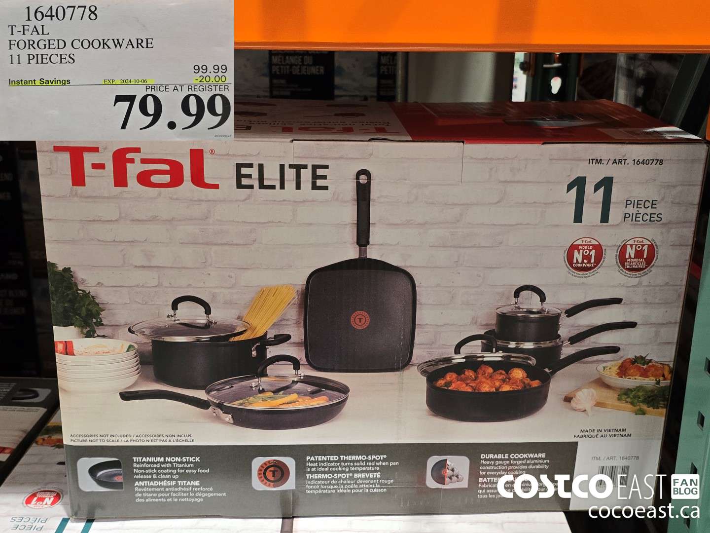 1640778 T-FAL FORGED COOKWARE 11 PIECE ($20.00 INSTANT SAVINGS EXPIRES ON 2024-10-06) $79.99