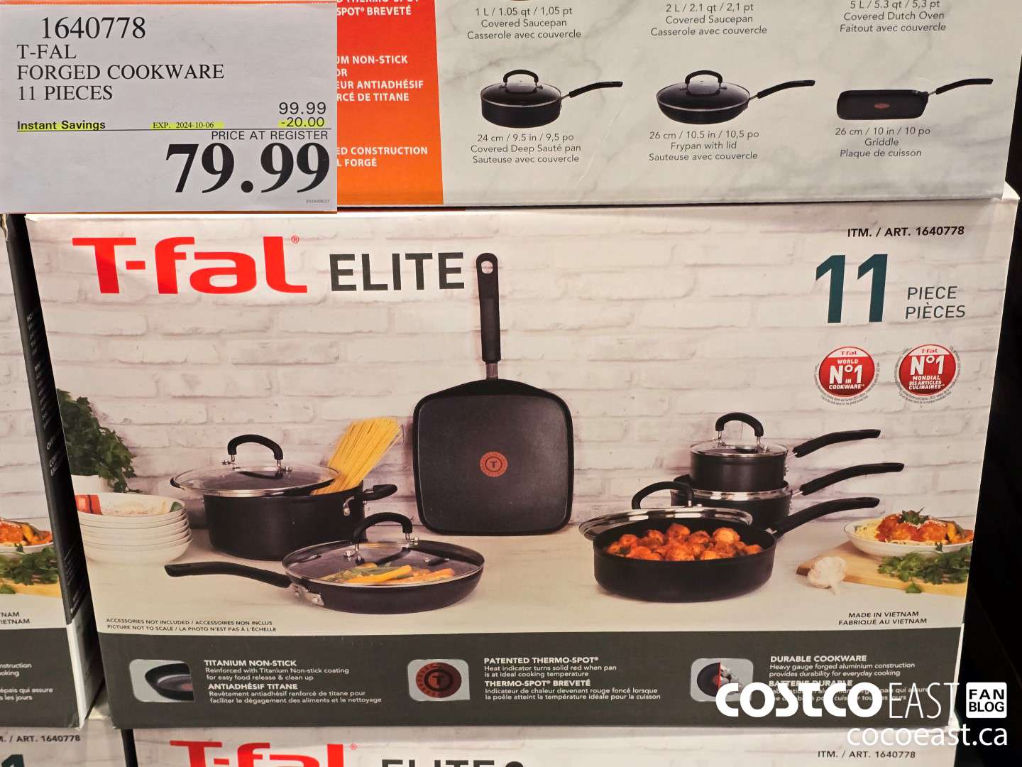 1640778 T-FAL FORGED COOKWARE 11 PIECE ($20.00 INSTANT SAVINGS EXPIRES ON 2024-10-06) $79.99
