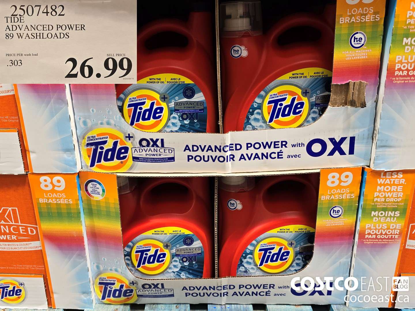 2507482 TIDE ADVANCED POWER 89 WASHLOADS $26.99