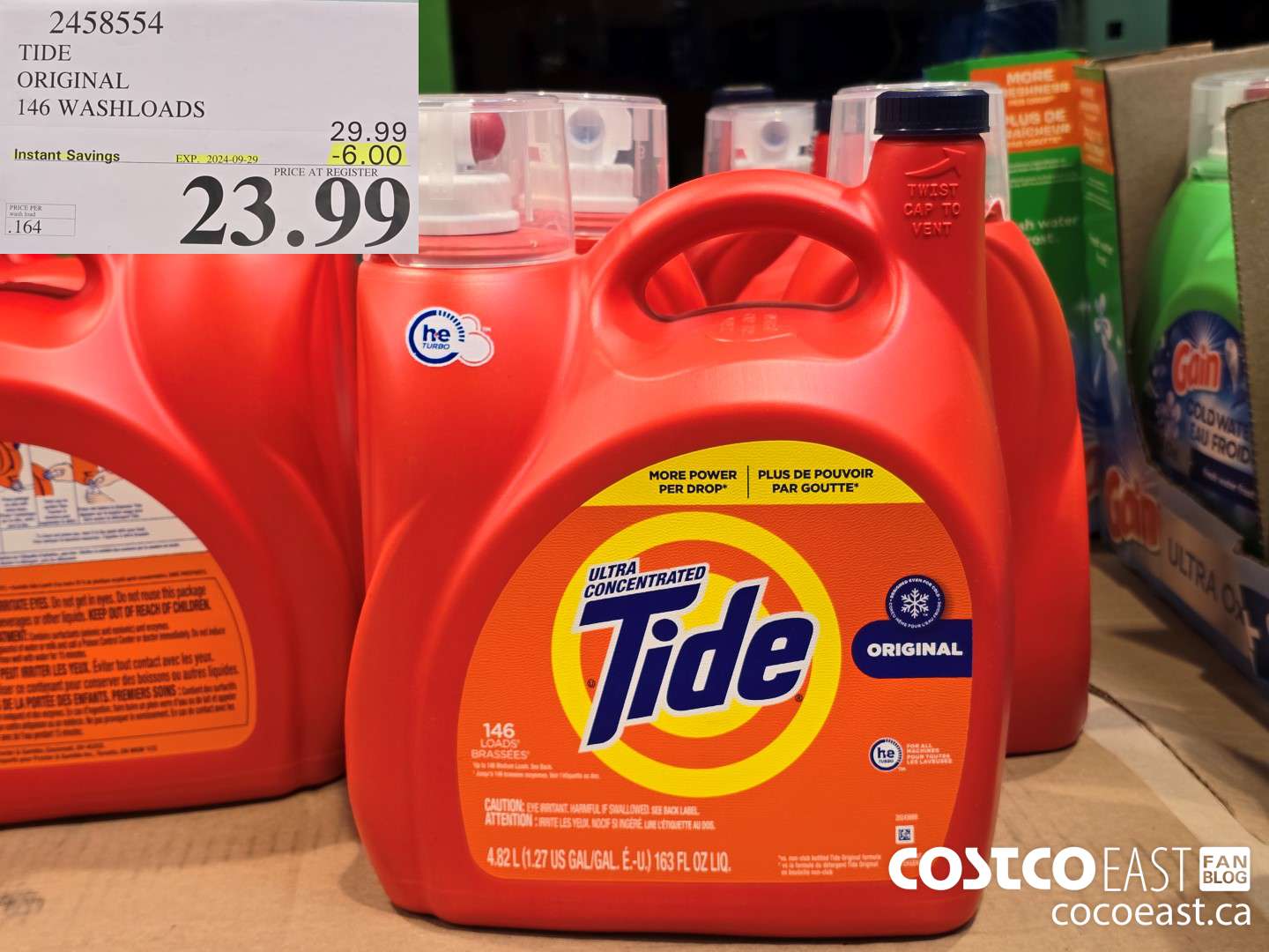 2458554 TIDE ORIGINAL 146 WASHLOADS ($6.00 INSTANT SAVINGS EXPIRES ON 2024-09-29) $23.99