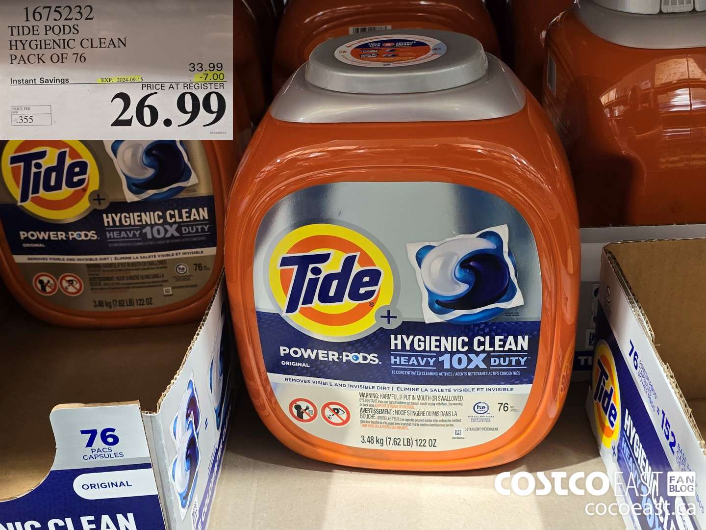 1675232 TIDE PODS HYGIENIC CLEAN PACK OF 76 ($7.00 INSTANT SAVINGS EXPIRES ON 2024-09-15) $26.99