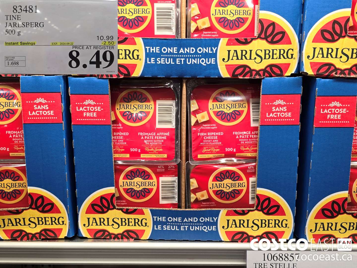 83481 TINE JARLSBERG 500G ($2.50 INSTANT SAVINGS EXPIRES ON 2024-09-22) $8.49
