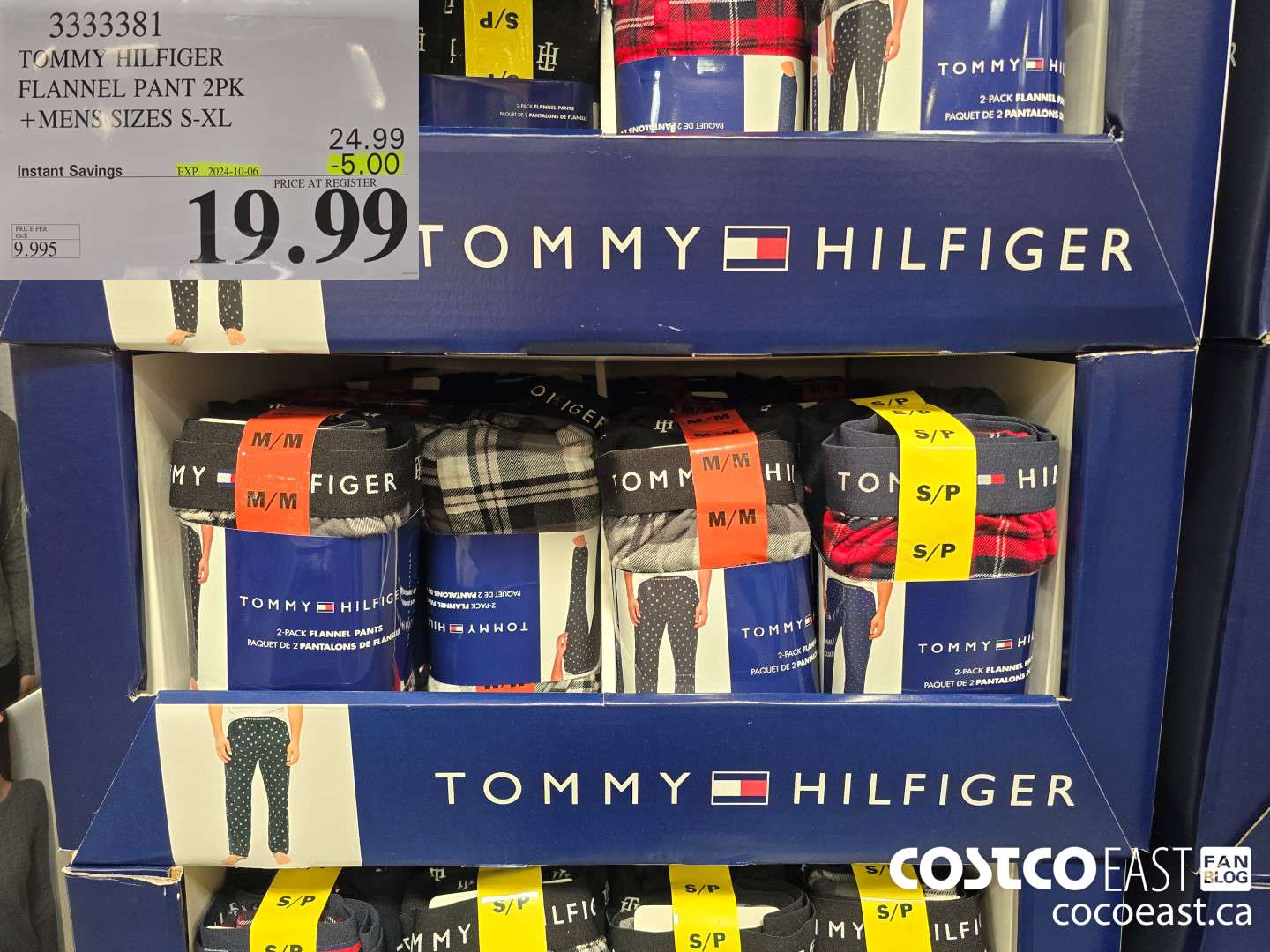 3333381 TOMMY HILFIGER FLANNEL PANT 2PK +MENS SIZES S-XL ($5.00 INSTANT SAVINGS EXPIRES ON 2024-10-06) $19.99