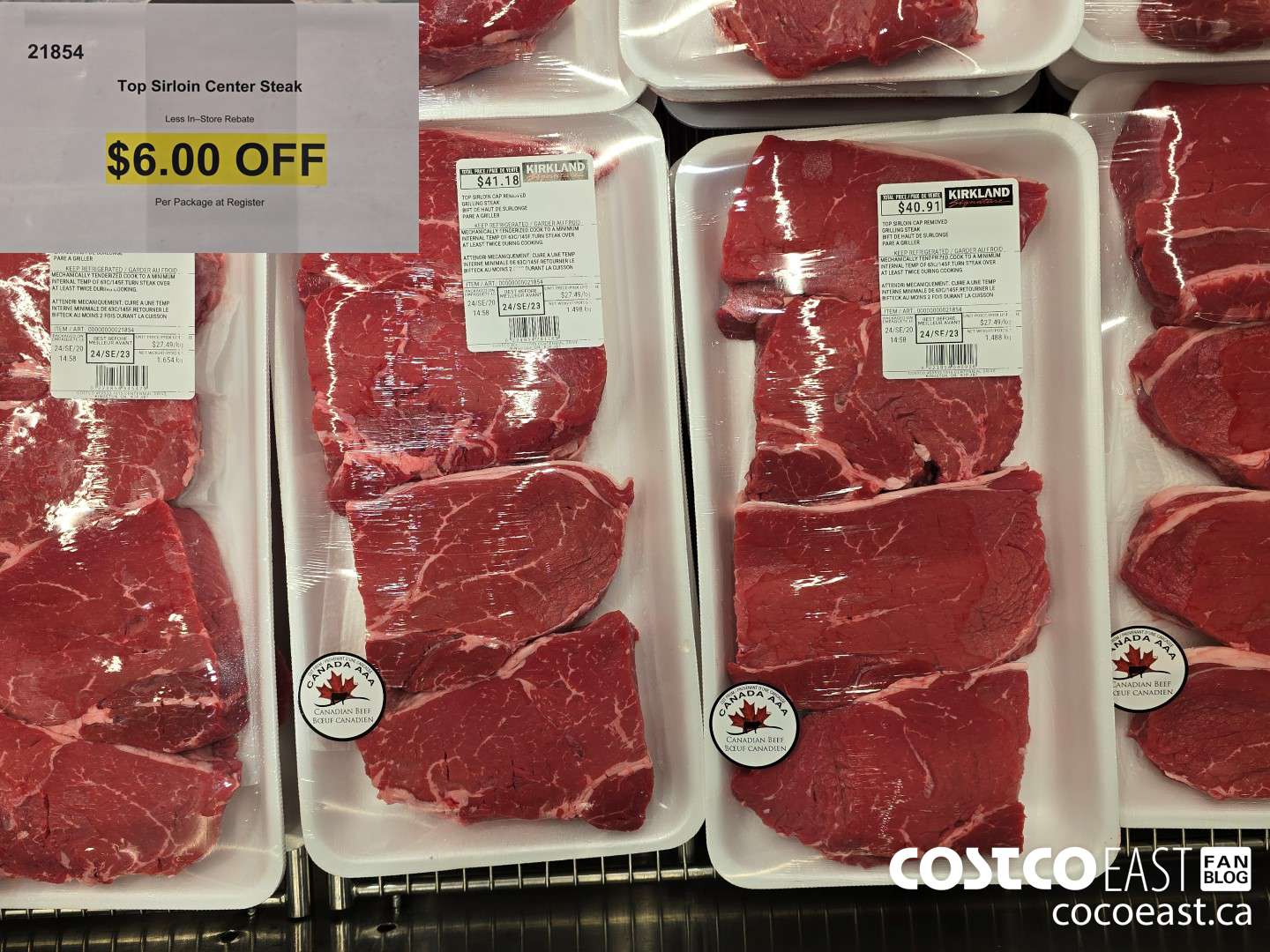 21854 TOP SIRLOIN CENTER STEAK ($6.00 INSTANT SAVINGS)