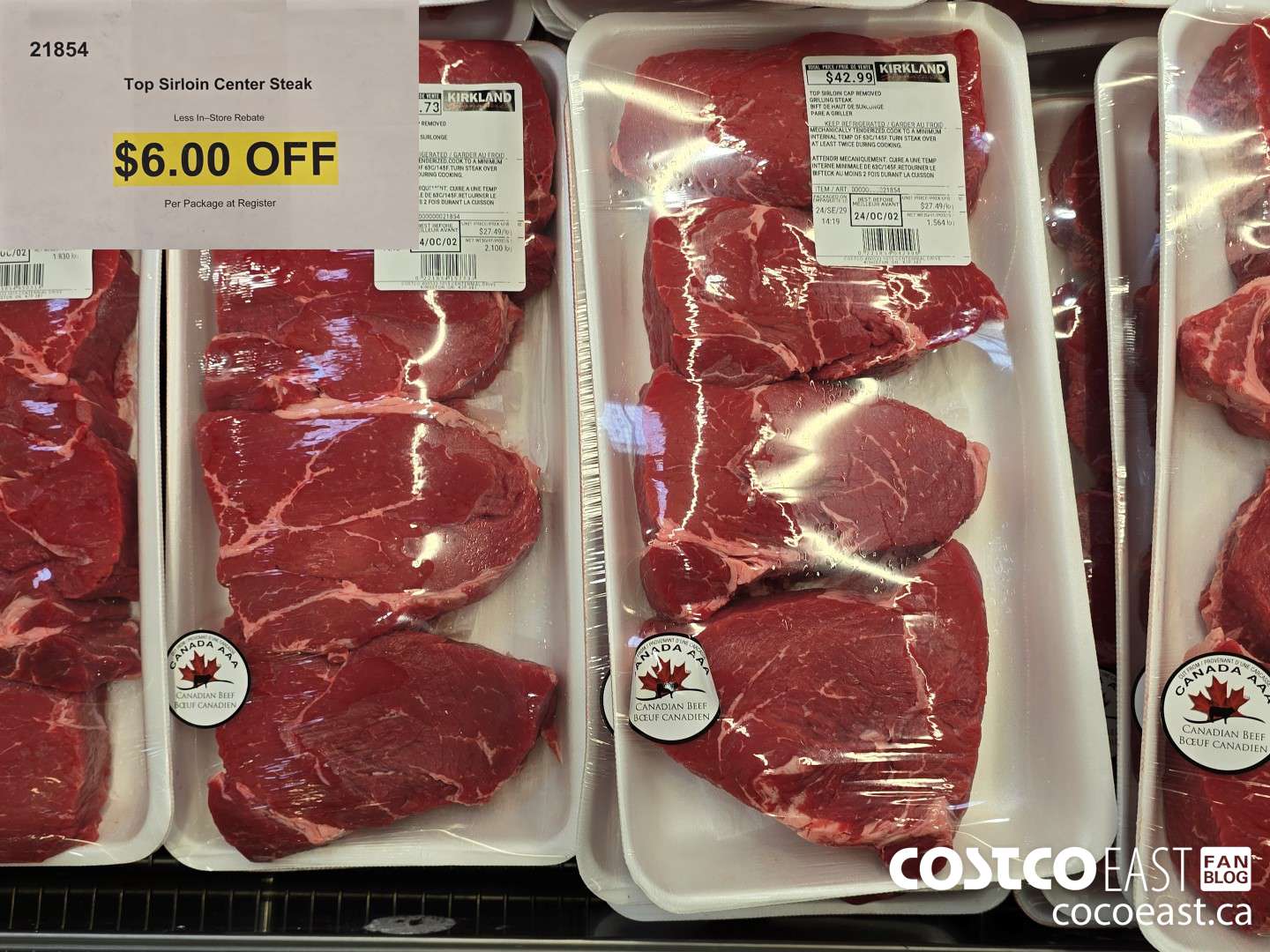 21854 TOP SIRLOIN CENTER STEAK ($6.00 INSTANT SAVINGS)
