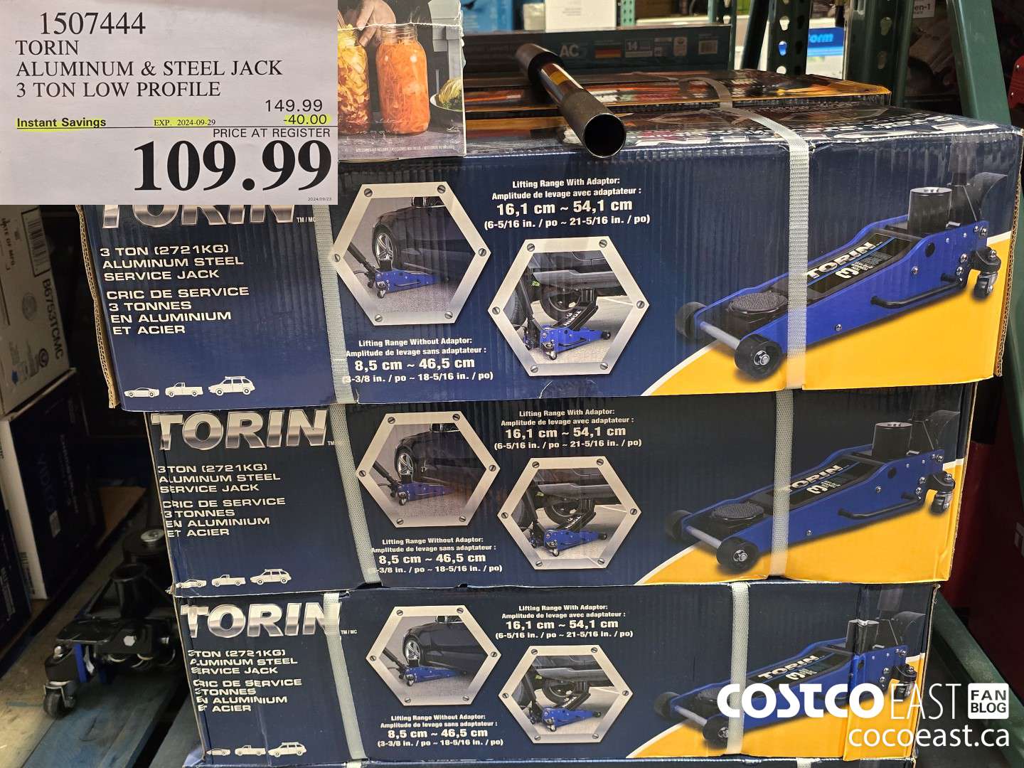 1507444 TORIN HYBRID JACK 3 TON LOW PROFILE ($40.00 INSTANT SAVINGS EXPIRES ON 2024-09-29) $109.99