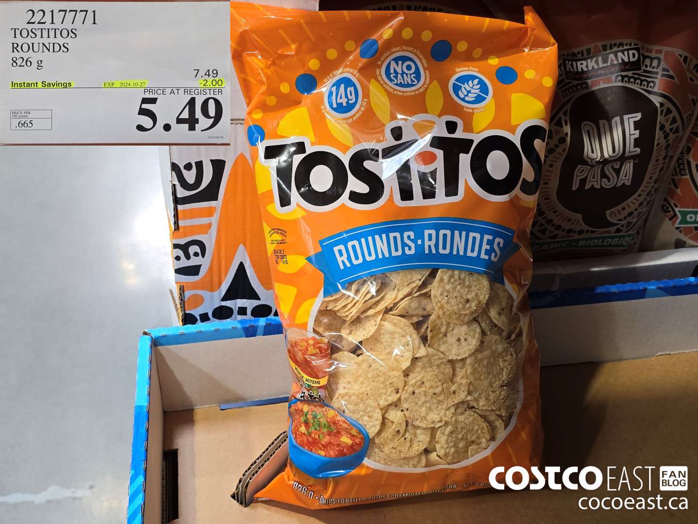 2217771 TOSTITOS ROUNDS 826 g ($2.00 INSTANT SAVINGS EXPIRES ON 2024-10-27) $5.49