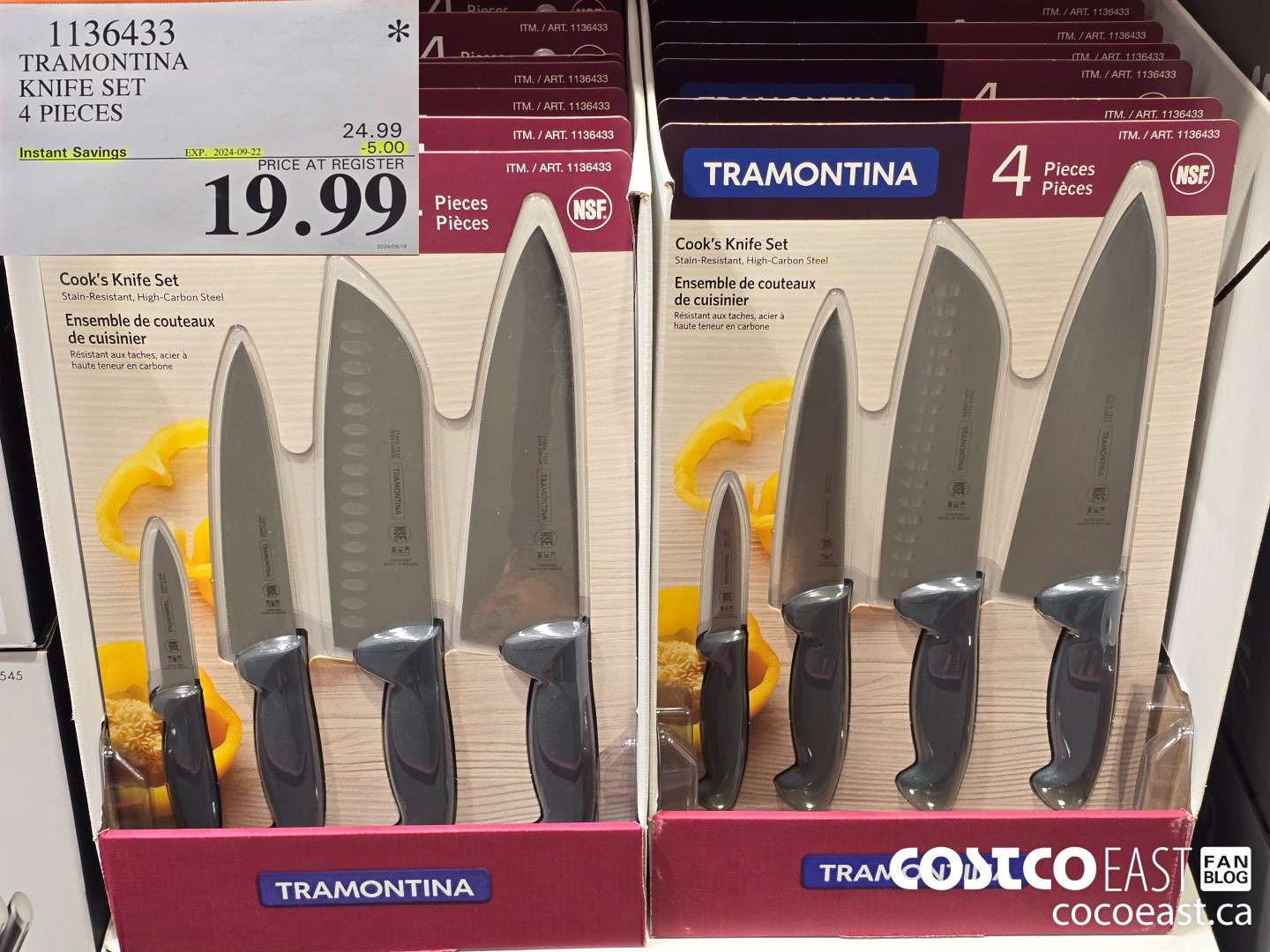 1136433 TRAMONTINA KNIFE SET 4 PIECES ($5.00 INSTANT SAVINGS EXPIRES ON 2024-09-22) $19.99