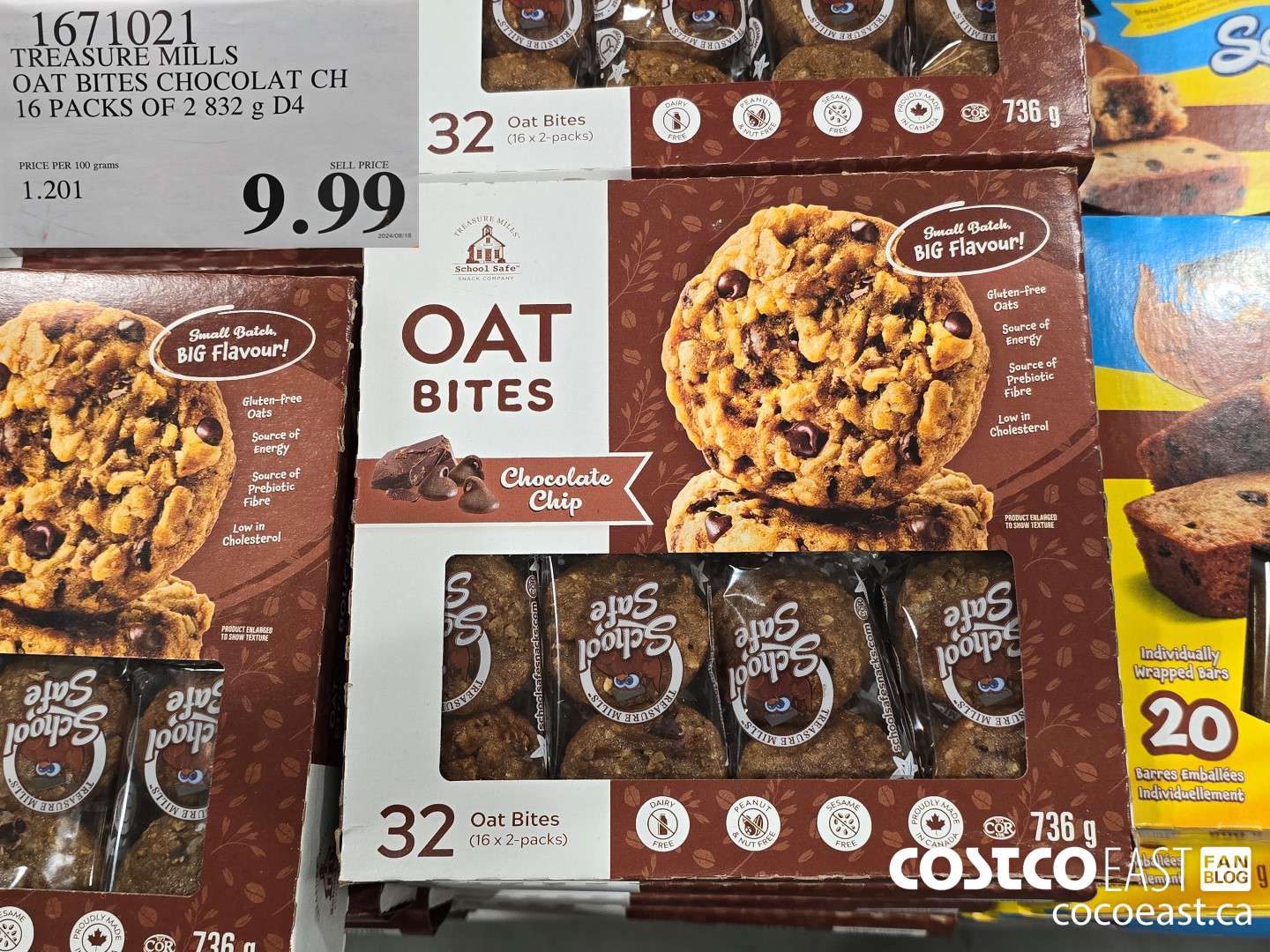 1671021 TREASURE MILLS OAT BITES CHOCOLAT CH 16 PACKS OF 2 832 g $9.99