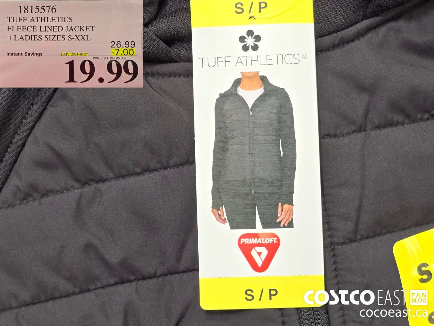 1815576 TUFF ATHLETICS FLEECE LINED JACKET +LADIES SIZES S-XXL ($7.00 INSTANT SAVINGS EXPIRES ON 2024-10-27) $19.99
